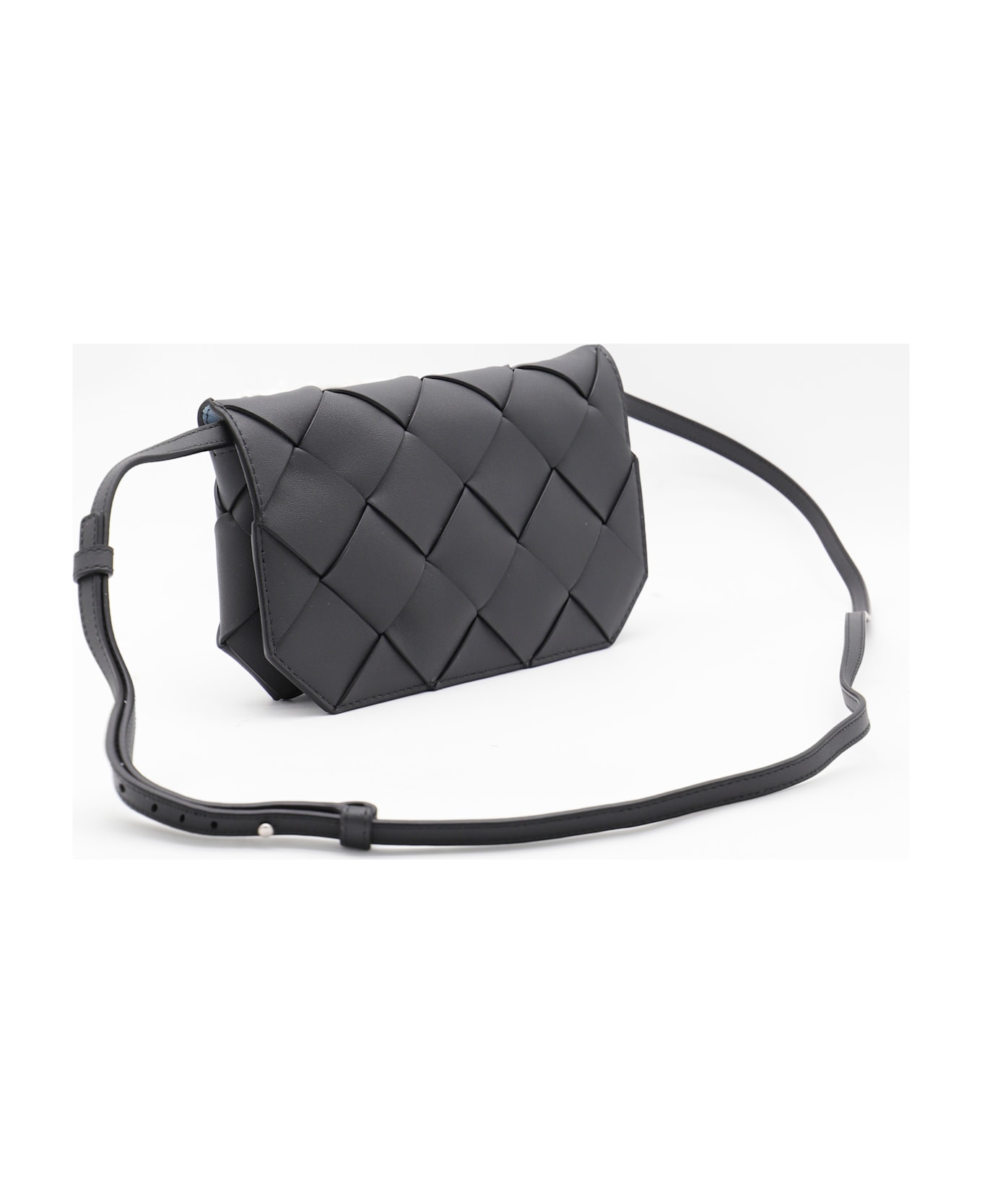 Bottega Veneta Dark Grey Leather Diago Pouch - ARDOISE-SILVER