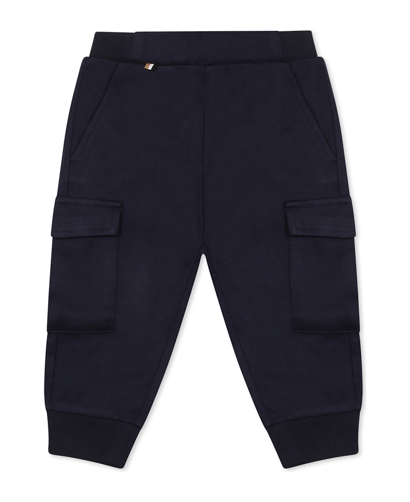 Hugo Boss Blue Trousers For Baby Boy With Logo - Blue