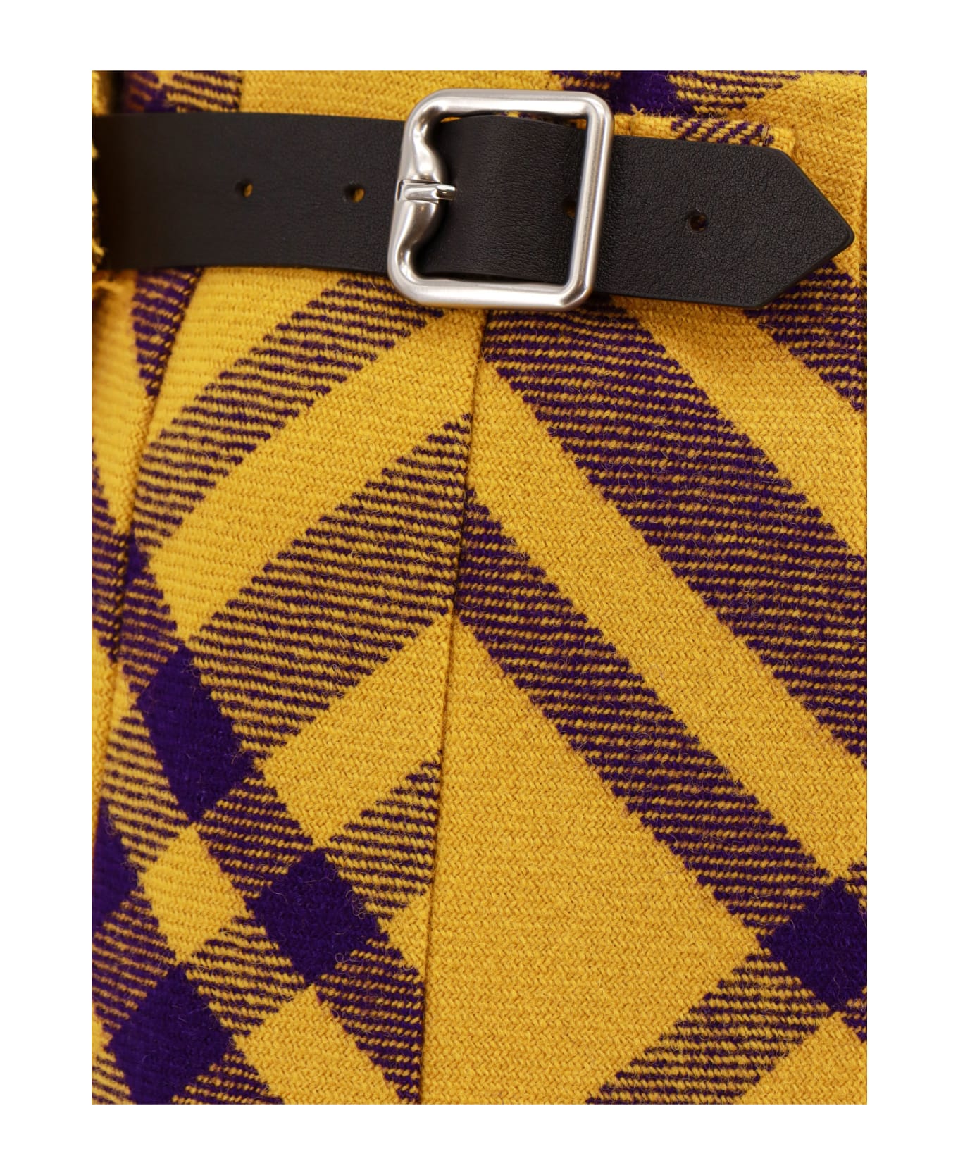 Burberry Check Wool Kilt - Yellow