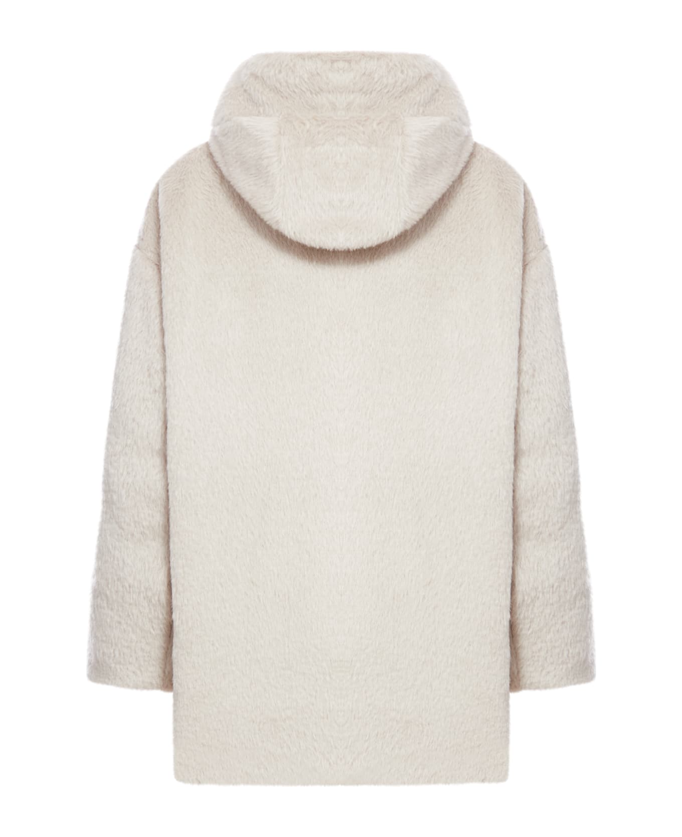 Max Mara The Cube Reversible Down Jacket In Alpaca And Wool
