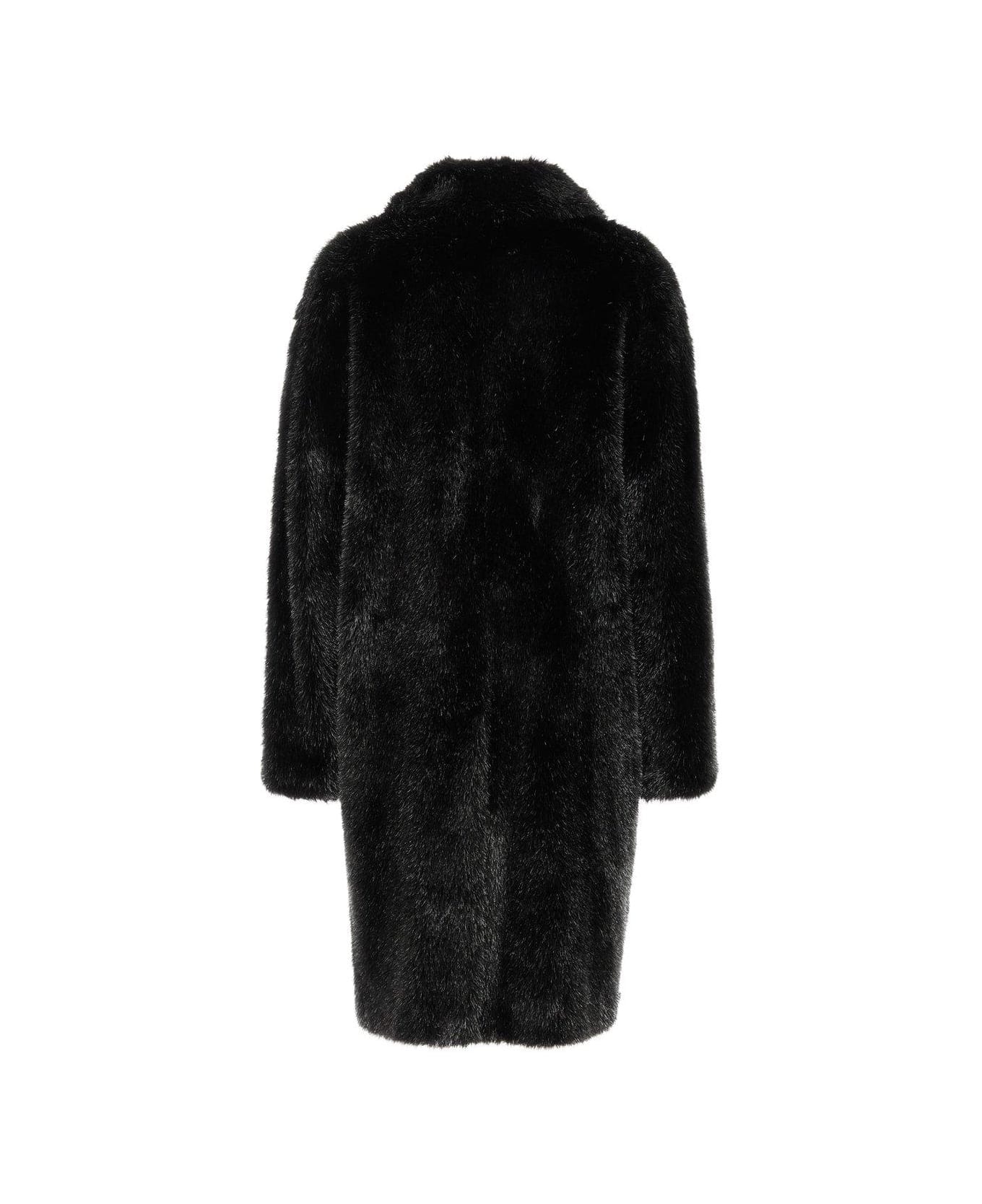Philosophy di Lorenzo Serafini Faux-fur Long-sleeved Coat - Black