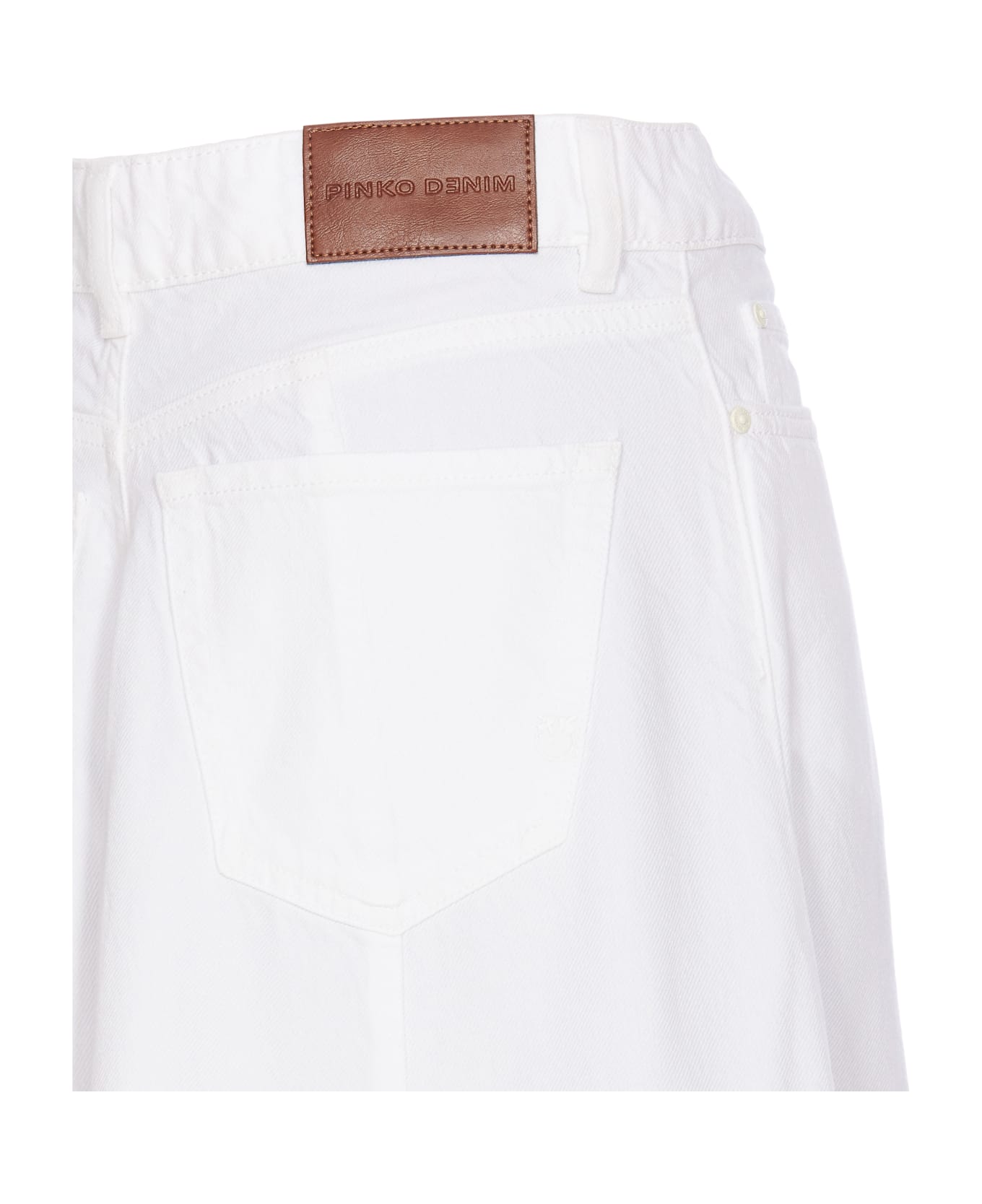 Pinko Denim Long Skirt - White