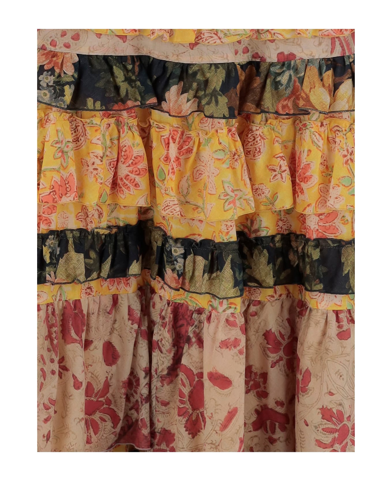 Valentino Long Flounce Skirt - Multicolor.