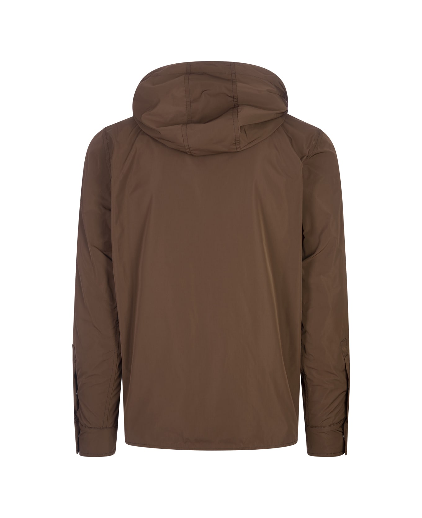 Aspesi Brown Hooded Shirt Jacket - Brown