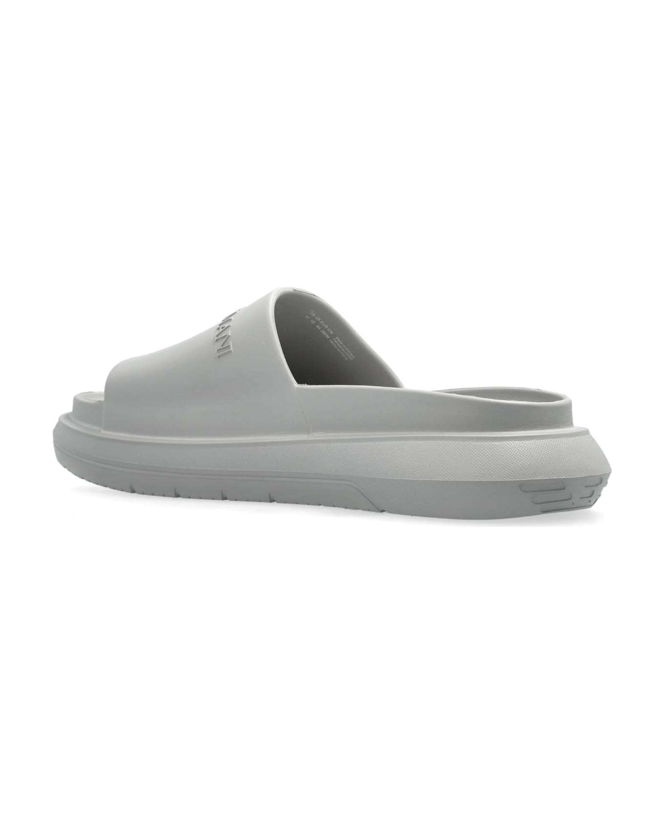 Emporio Armani Rubber Flip-flops With Logo - Grey