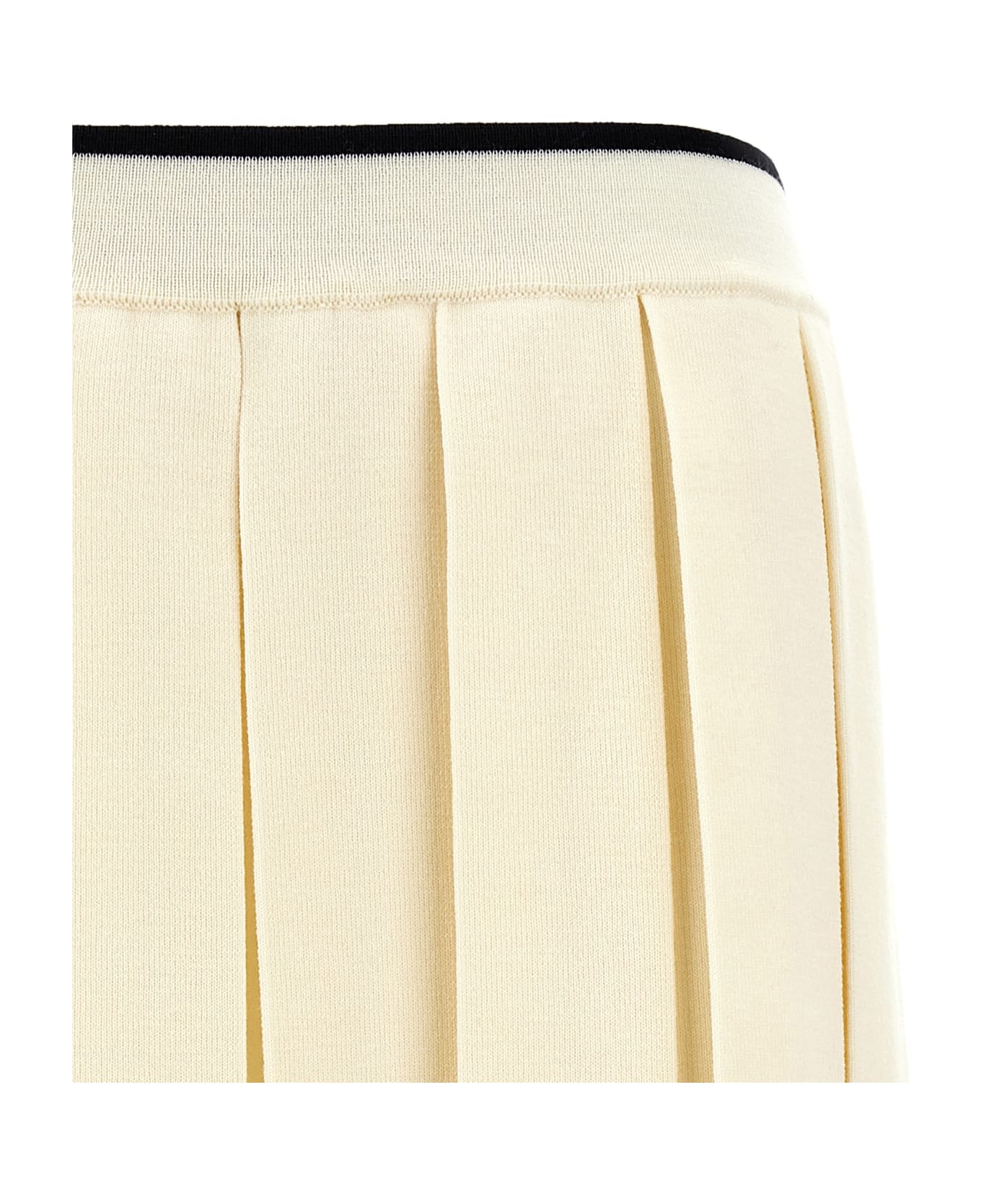 Thom Browne Knitted Pleated Skirt - White