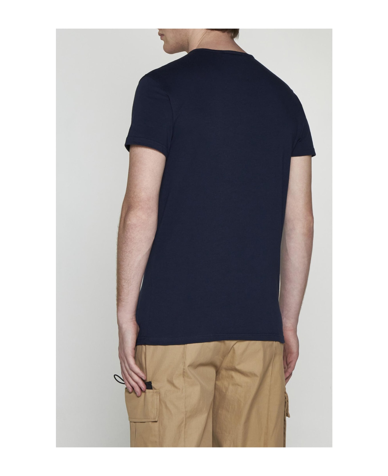 Versace Logo Cotton T-shirt - BLUE シャツ