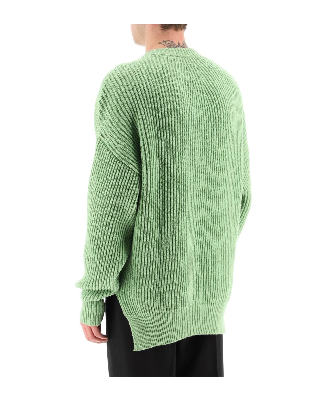 Jil Sander Mint Green Cotton And Wool Sweater - 328