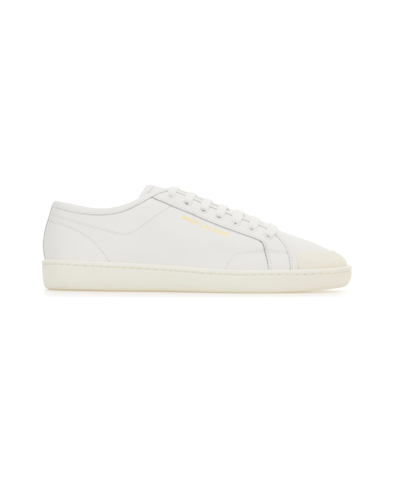 Saint Laurent White Leather Sneakers - BLANC OPTIQUE スニーカー