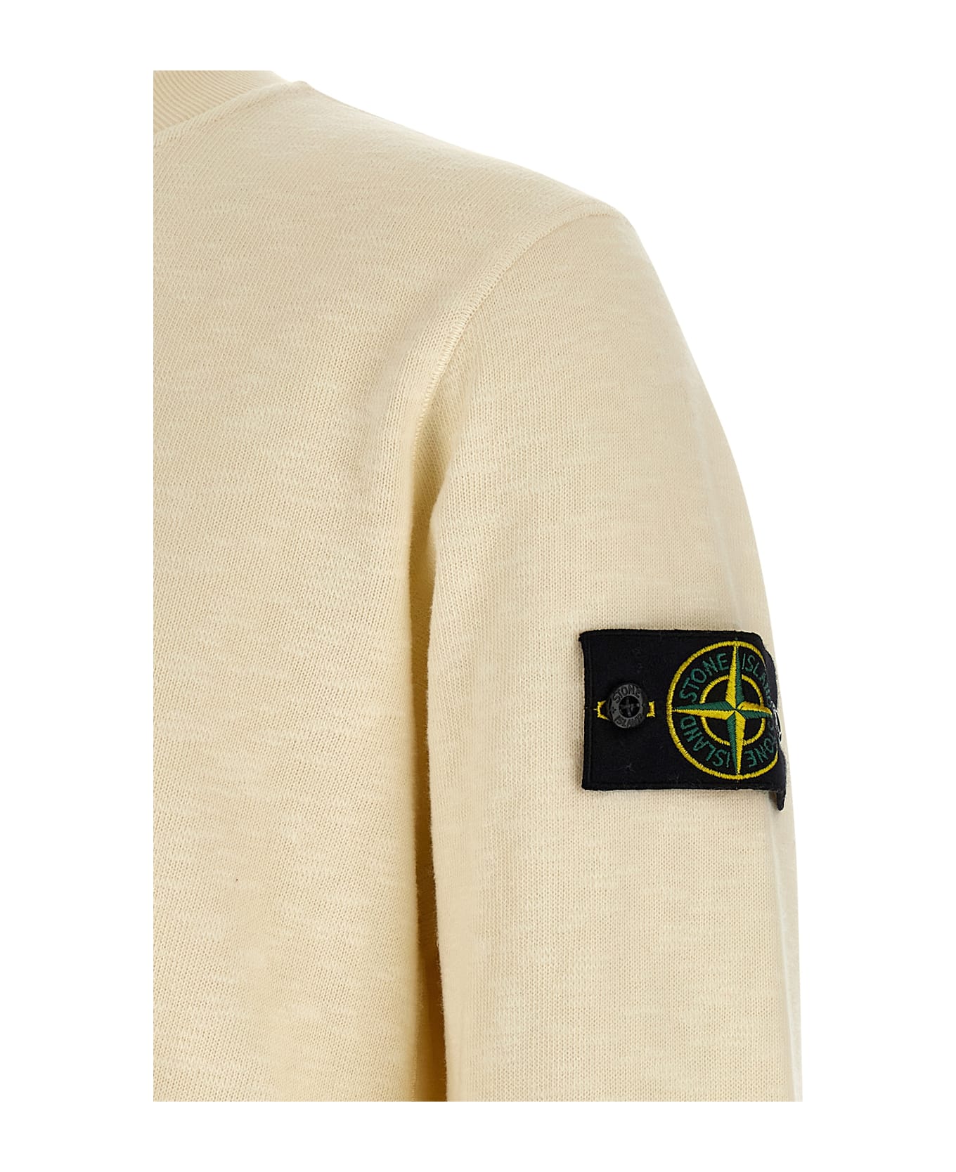 Stone Island Logo Badge Sweatshirt - Beige