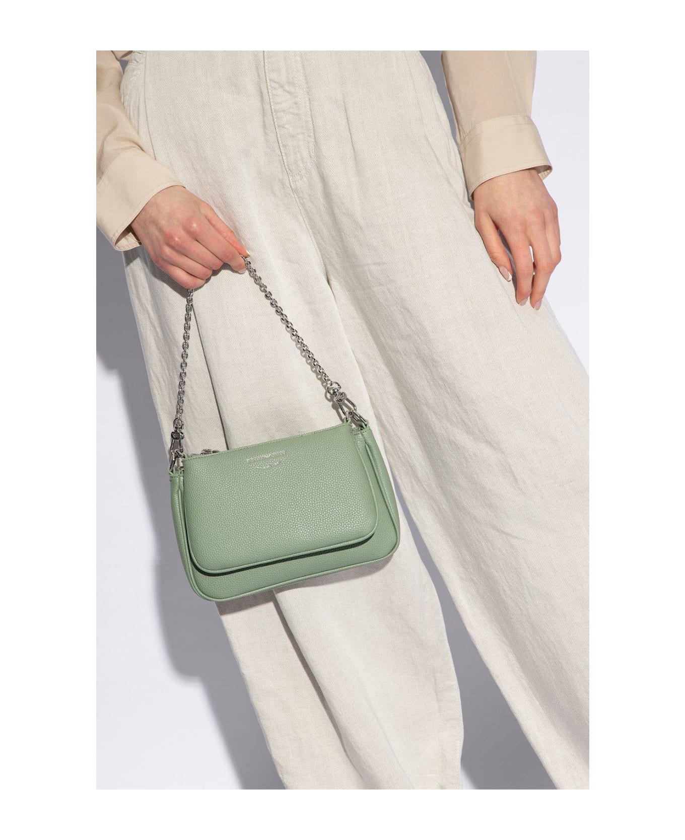 Emporio Armani Shoulder Bag With Logo - Green