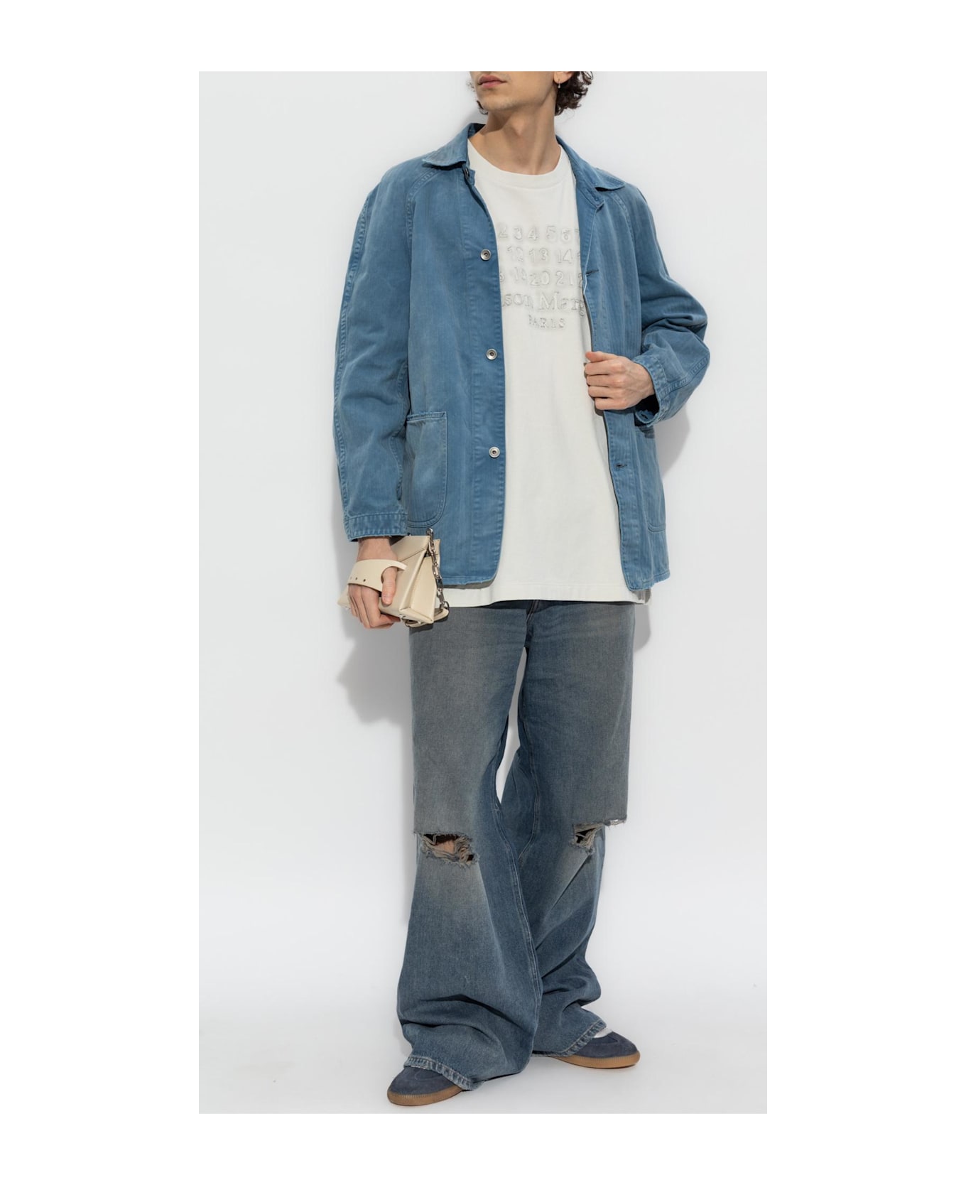 Maison Margiela T-shirt With Logo - Ecru