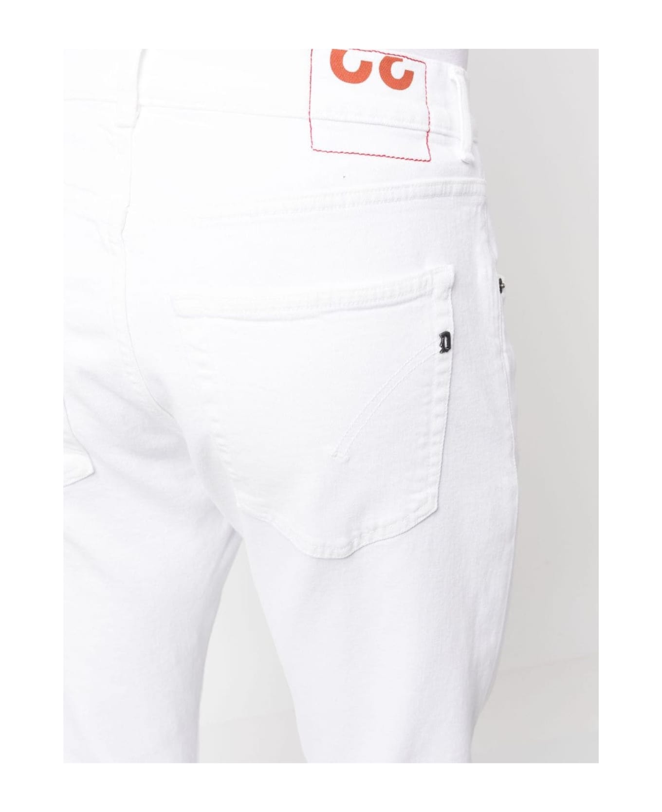 Dondup White Stretch-cotton Denim Jeans