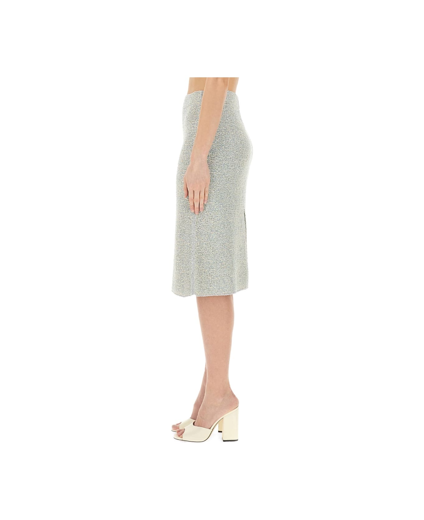 Fabiana Filippi Tweed Skirt - VANIGLIA/VERDE ACQUA
