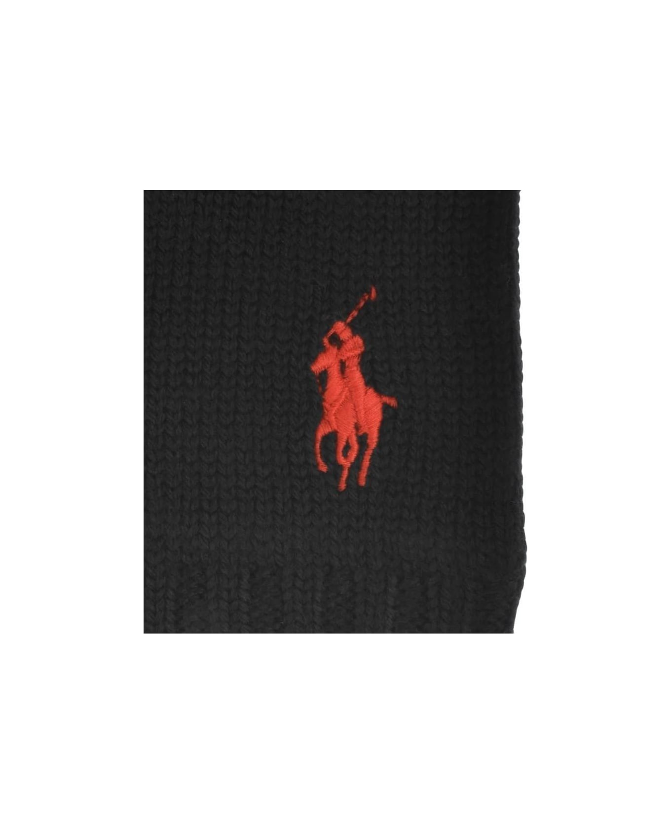 Ralph Lauren Logo Embroidered Knitted Gloves - Polo Black