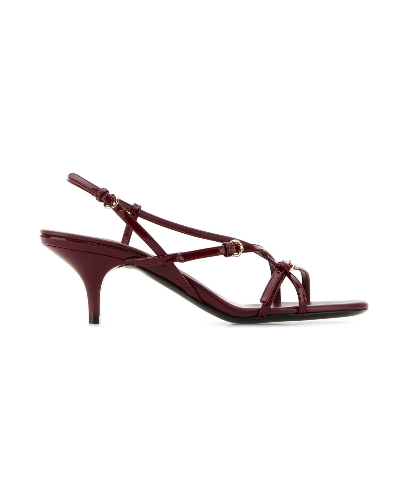 Miu Miu Tyrian Purple Leather Sandals - PORPORA