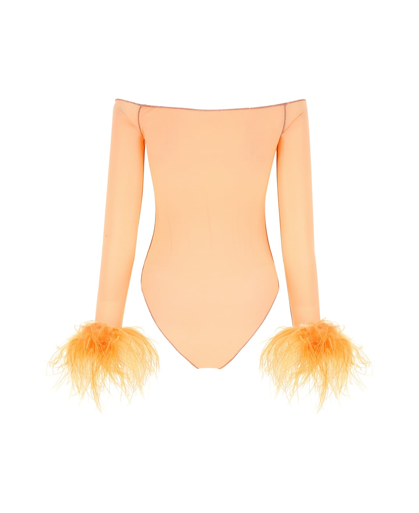 Oseree Peach Mesh Bodysuit - PEACH