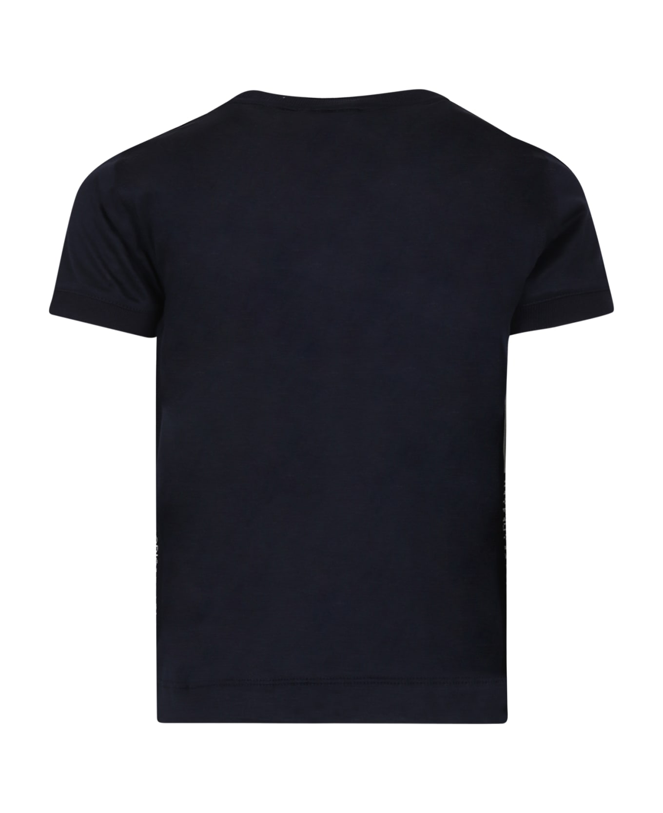 Emporio Armani Blue T-shirt For Boy With Eagle - Navy Side