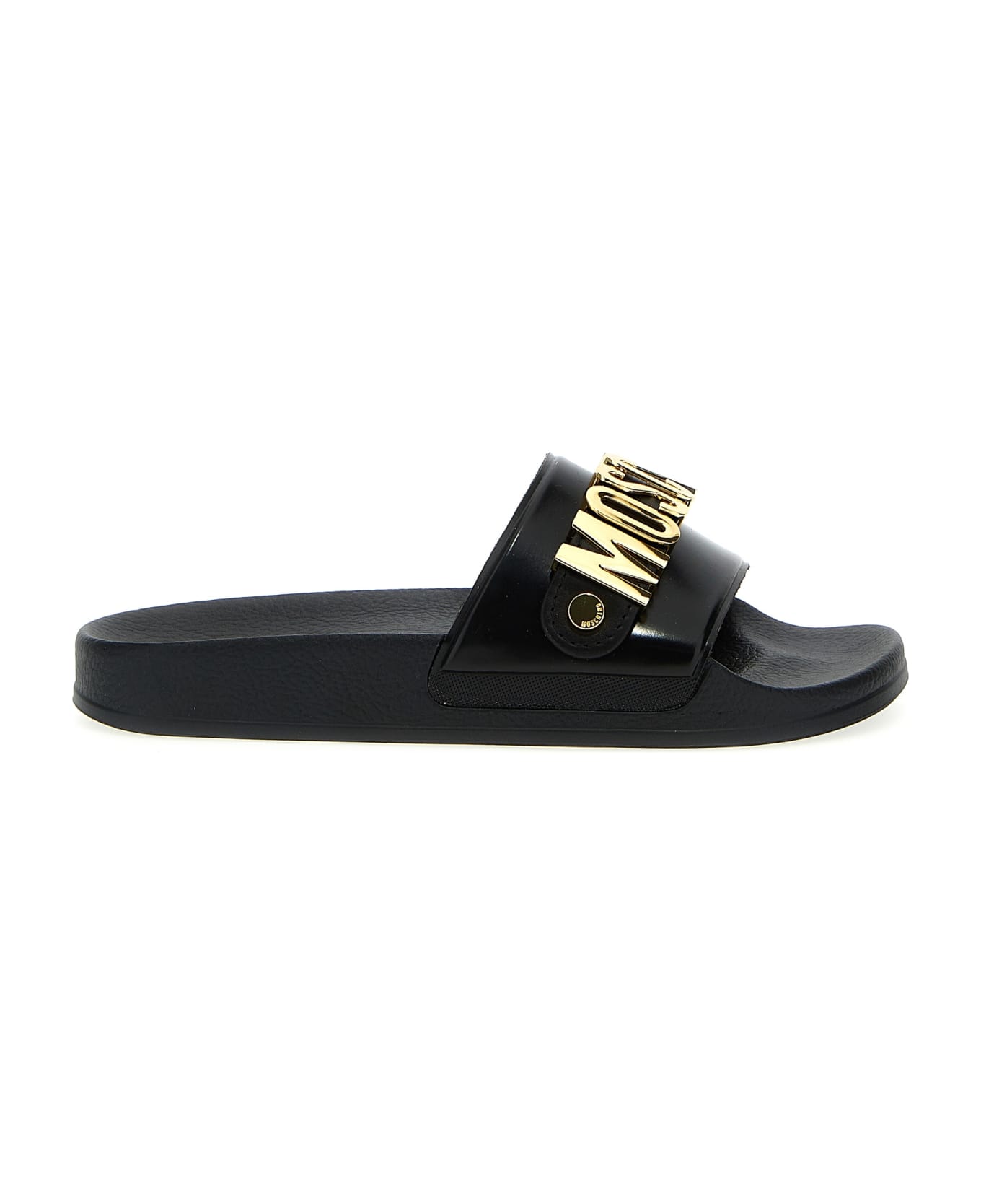 Moschino Logo Slides - Black  