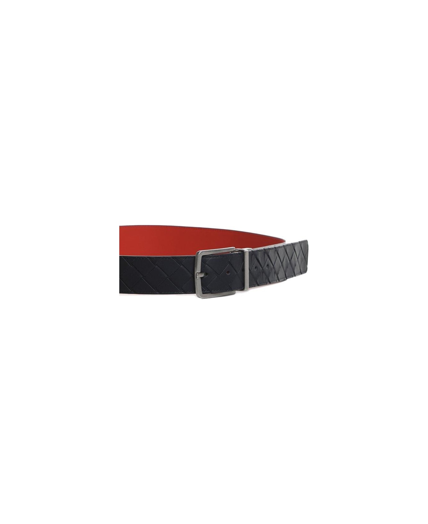 Bottega Veneta Reversible Intrecciato Leather Belt - Space, redstone