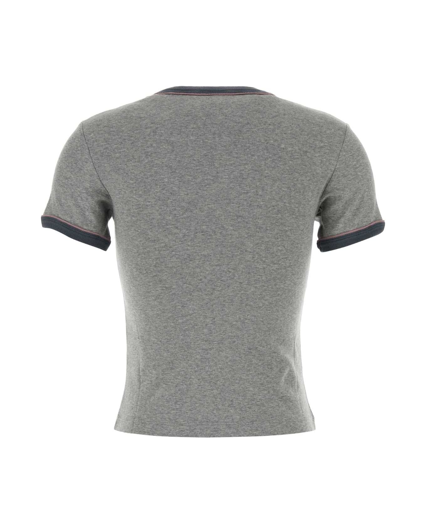 Chloé Grey Cotton T-shirt - NEUTRALGREY