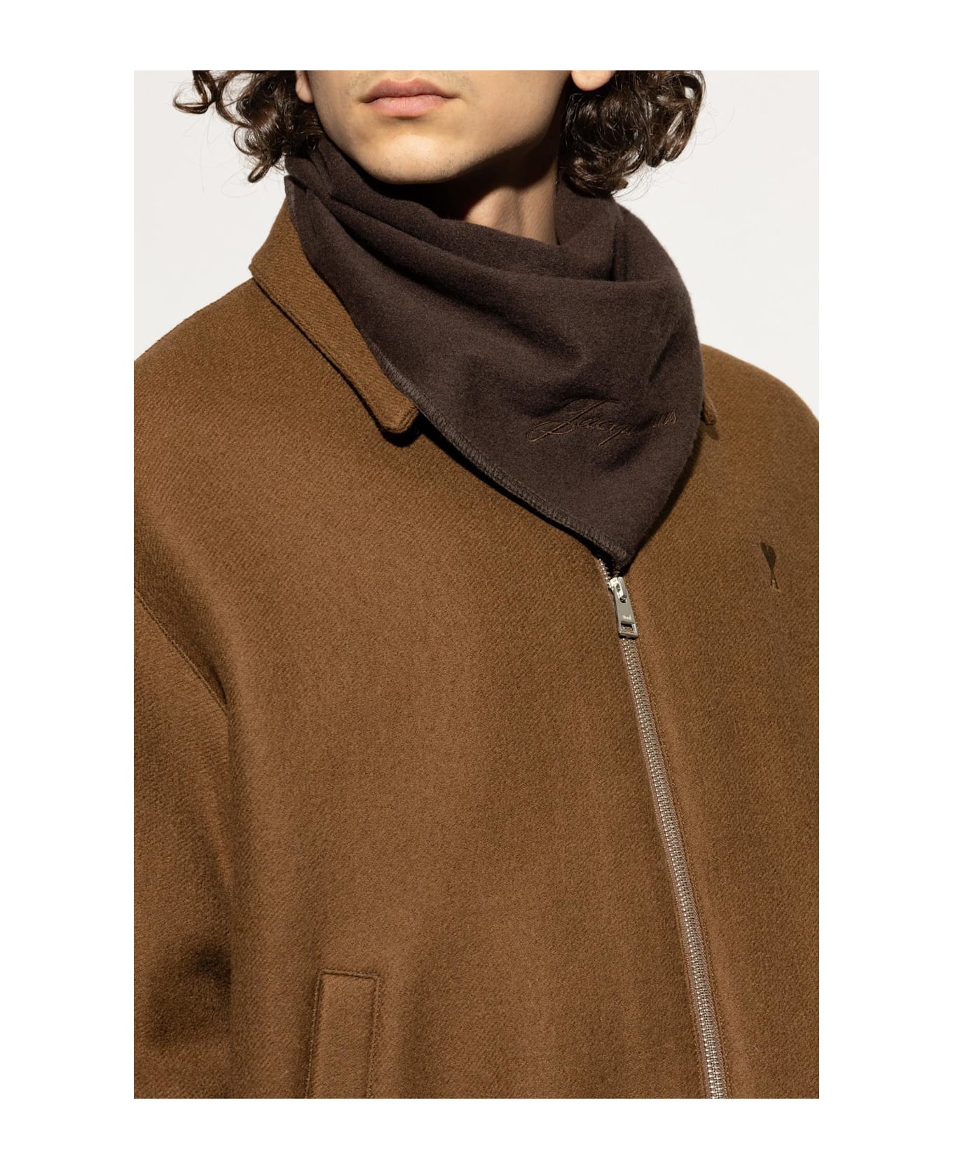 Jacquemus Cashmere Scarf - BROWN
