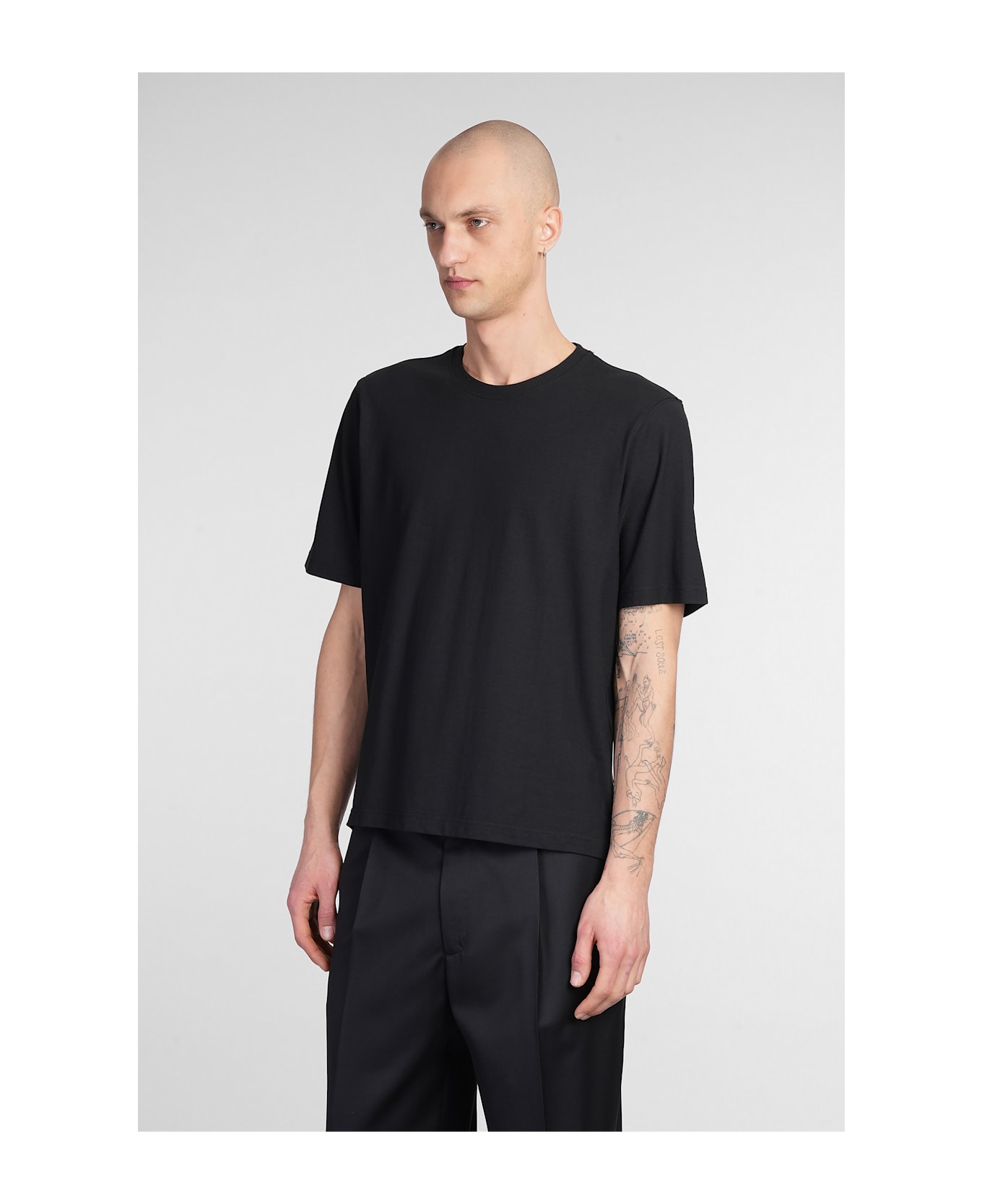 Lardini T-shirt In Black Cotton - black