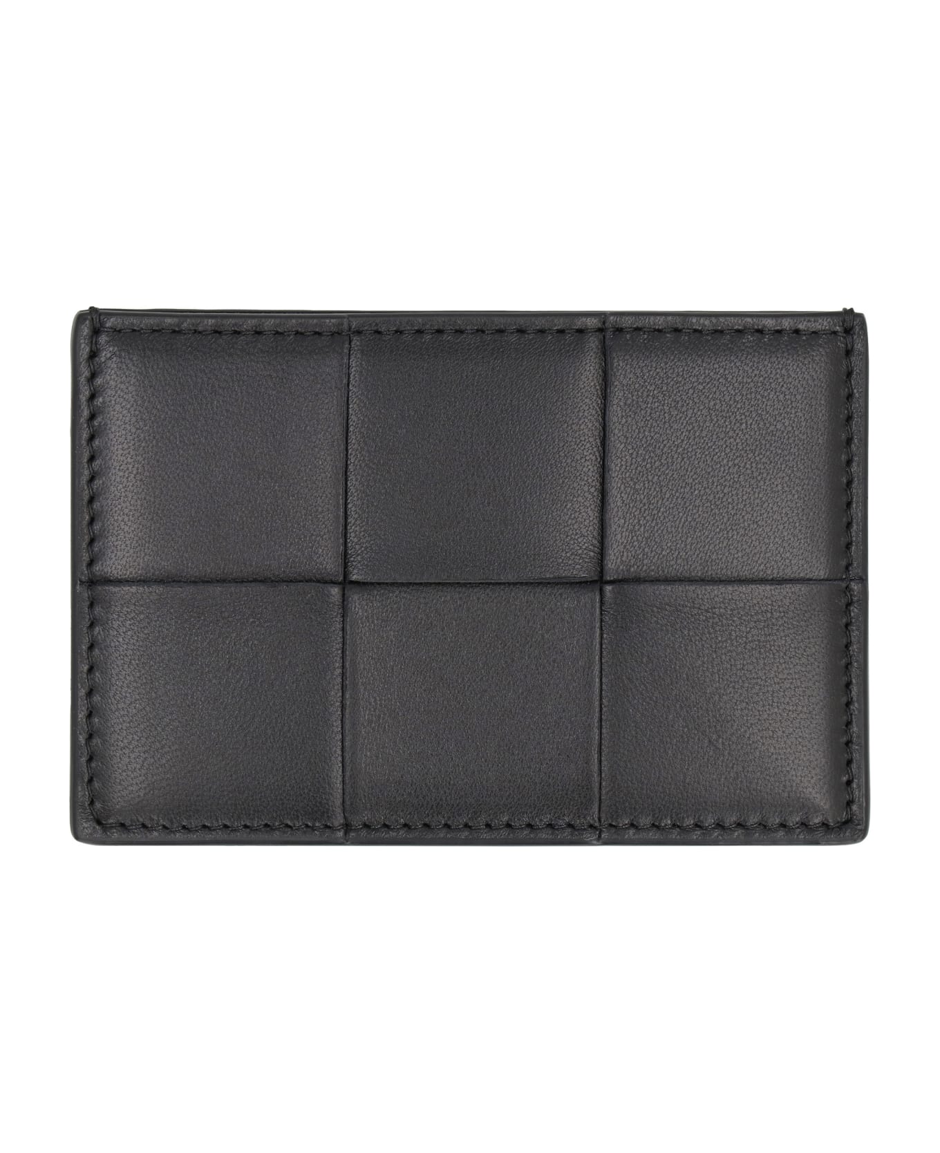 Bottega Veneta Cassette Leather Card Holder - BLACK