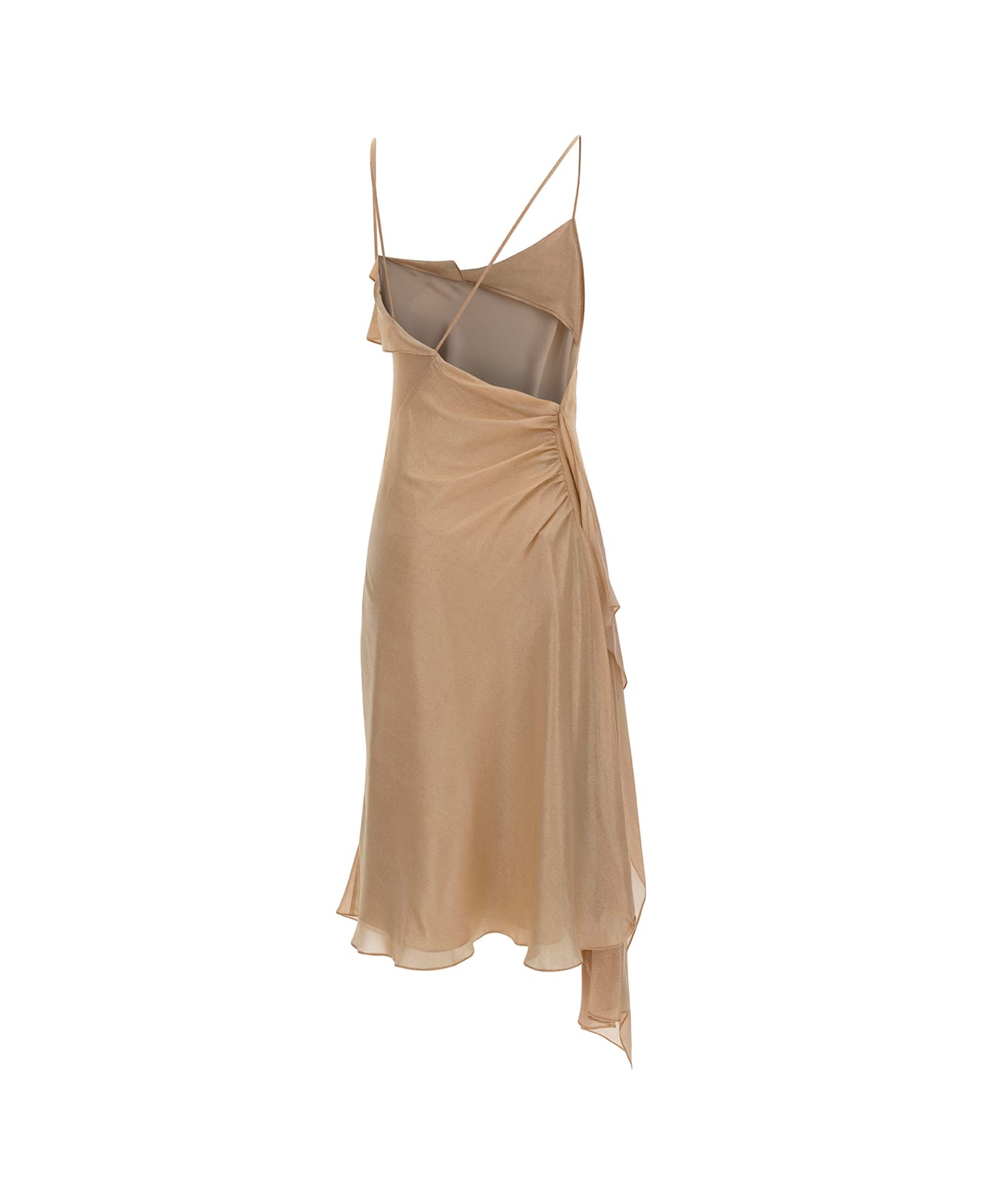 Victoria Beckham Mini Loose Draped Dress With Ruches In Viscose Blend Woman - Pink ワンピース＆ドレス