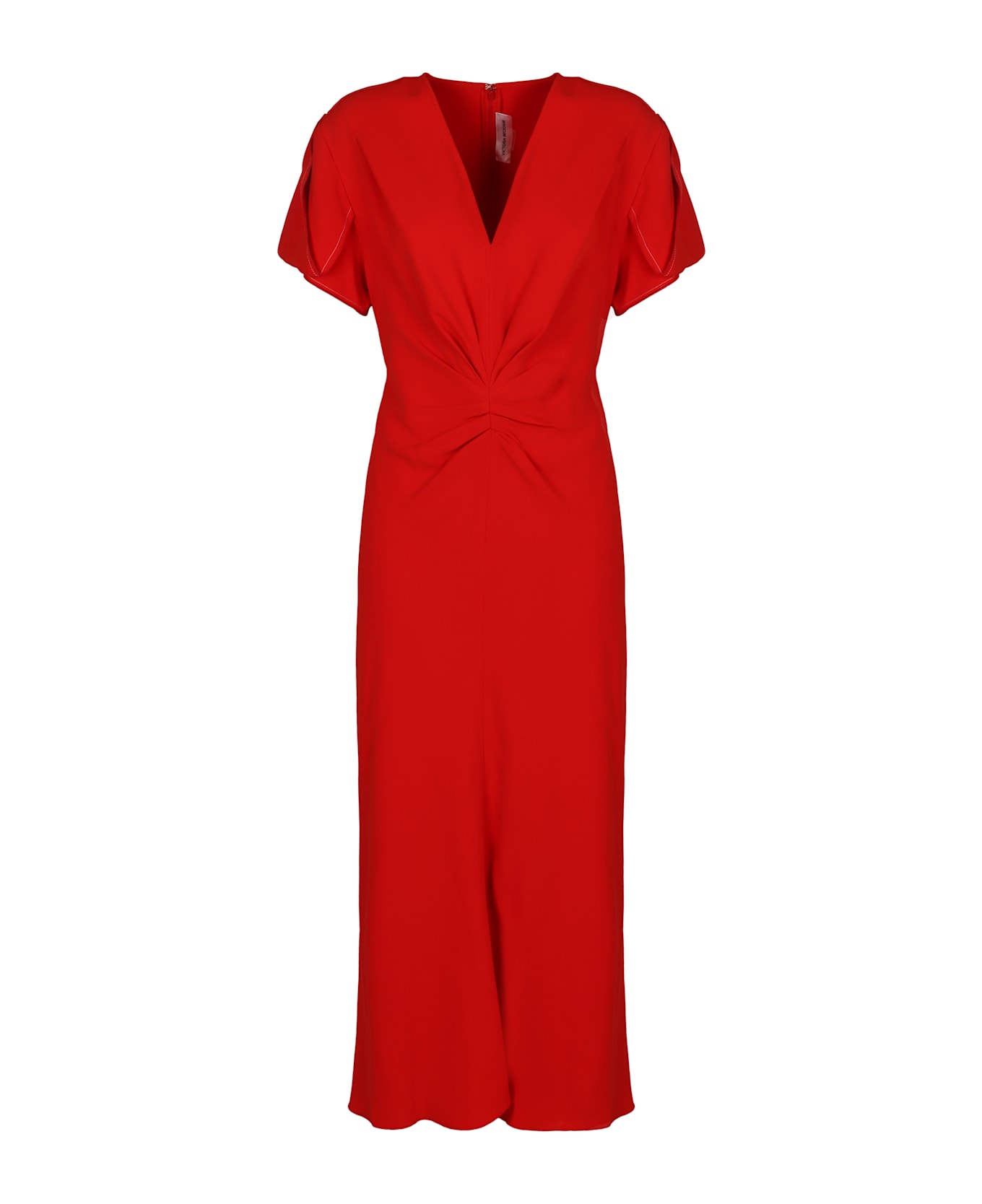 Victoria Beckham Gathered Details Dress - red