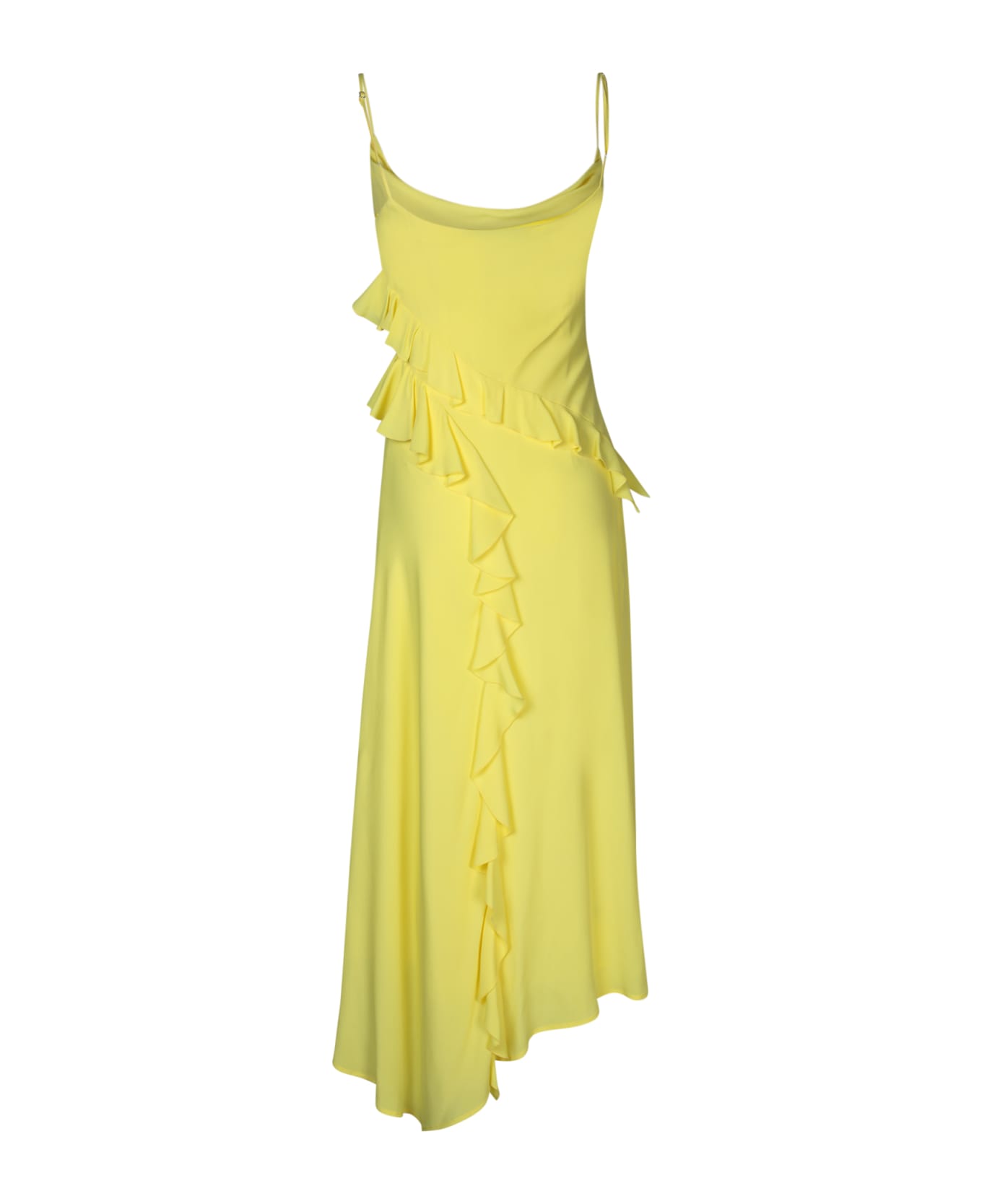 MSGM Ruffles Yallow Midi Dress - Yellow ワンピース＆ドレス