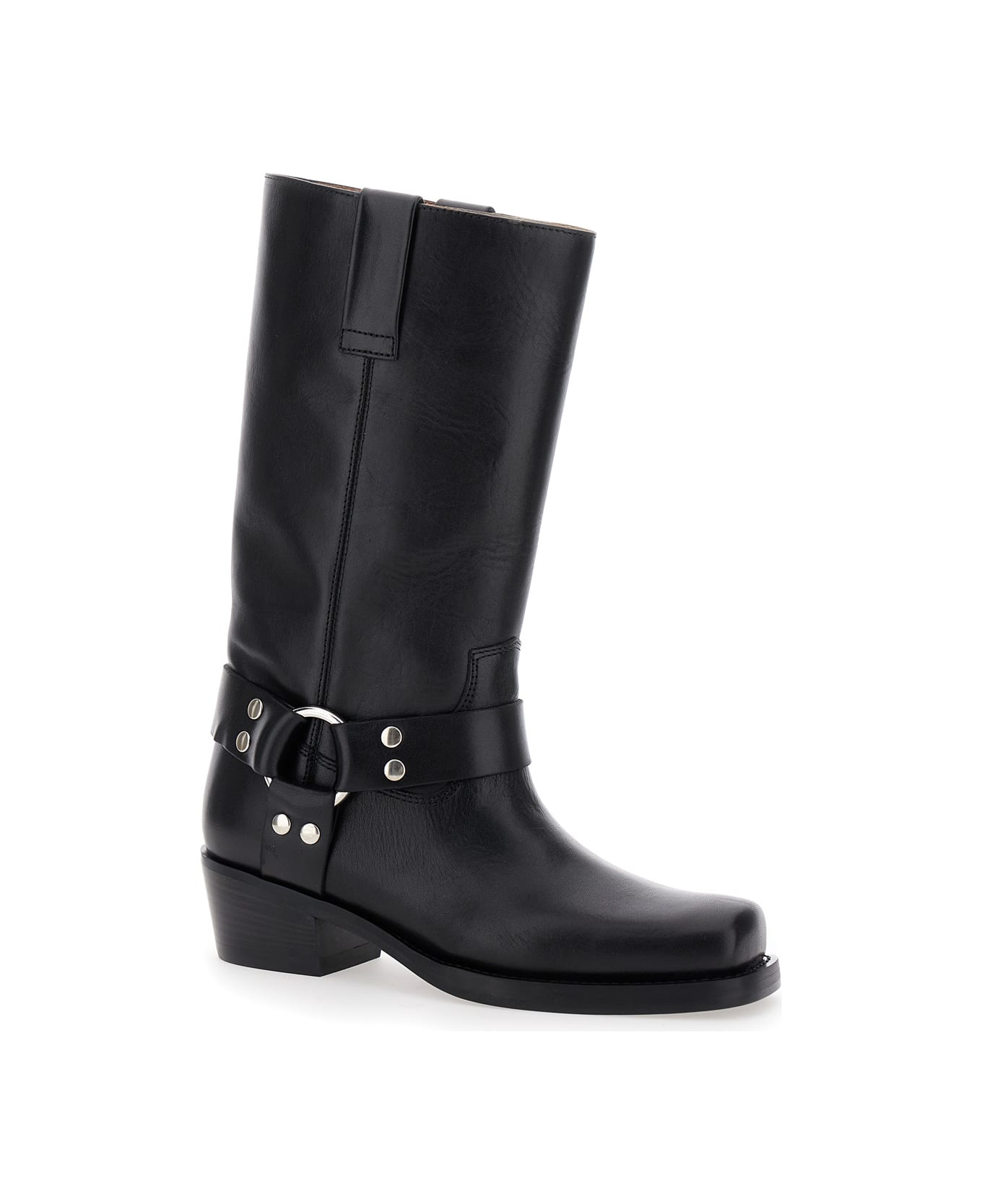 Paris Texas 'roxy' Black Western Style Ankle Boots In Leather Woman - Black ブーツ