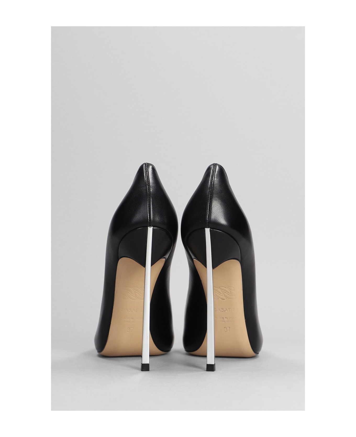 Casadei Blade Pumps In Black Leather - black