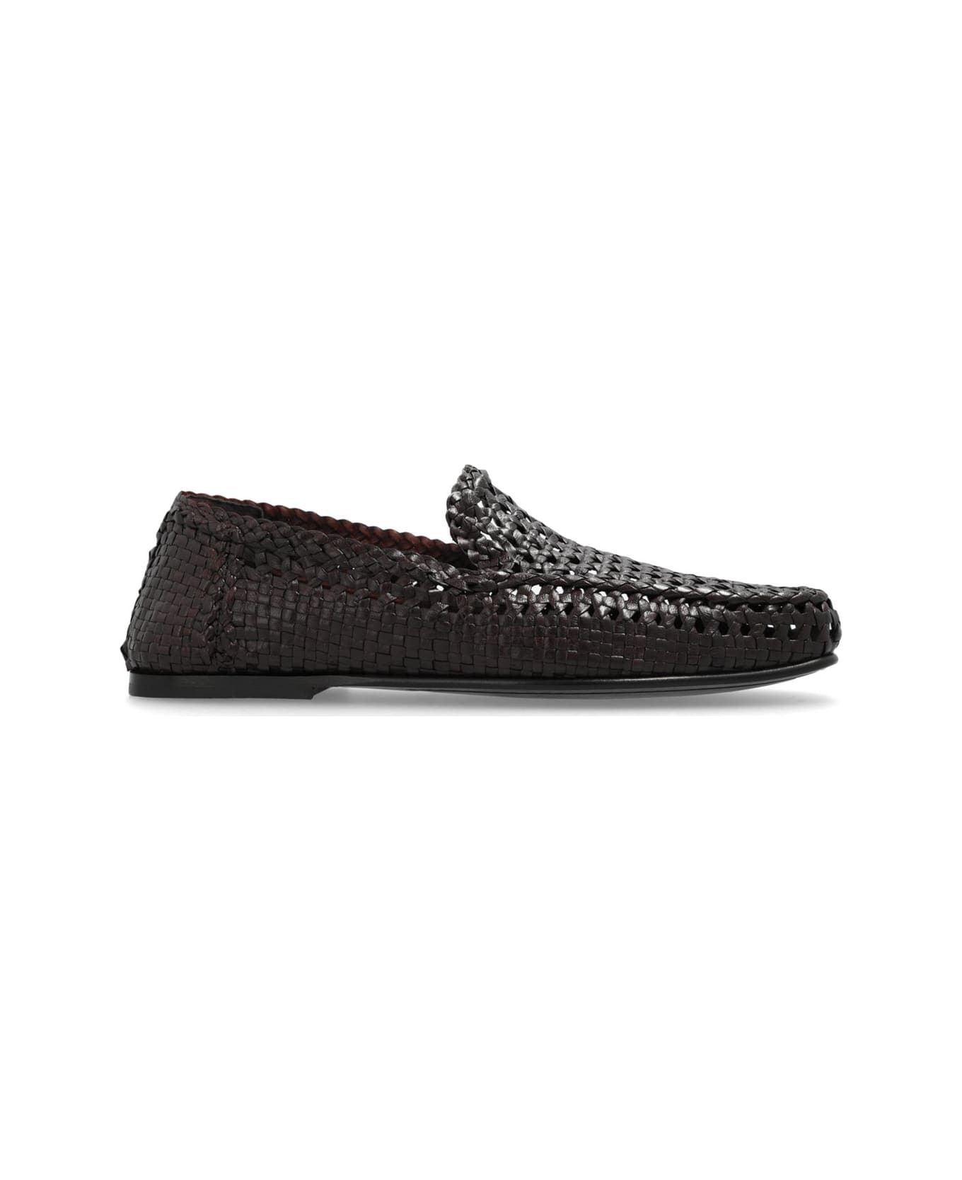Dolce & Gabbana Hand-woven Driver Loafers - Dark Brown