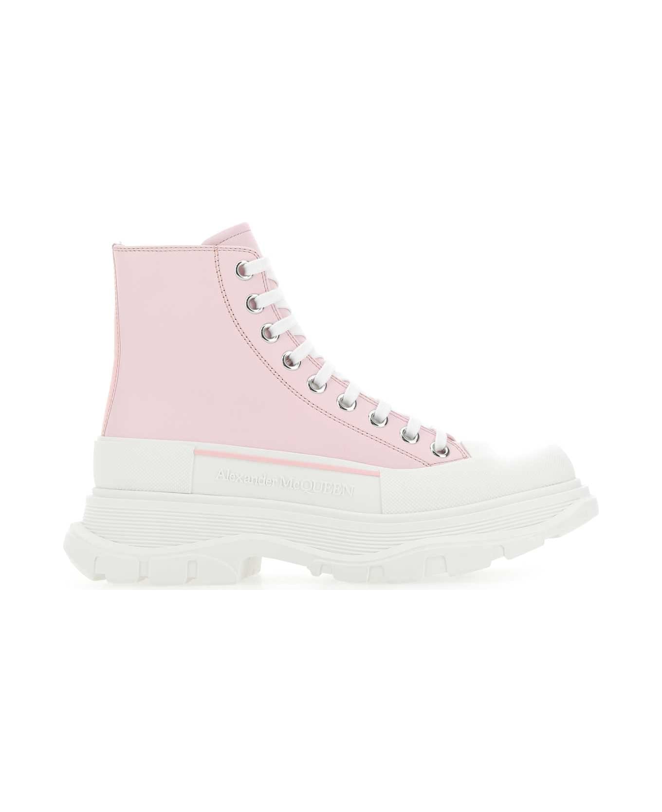 Alexander McQueen Pastel Pink Leather Tread Slick Sneakers - 5805