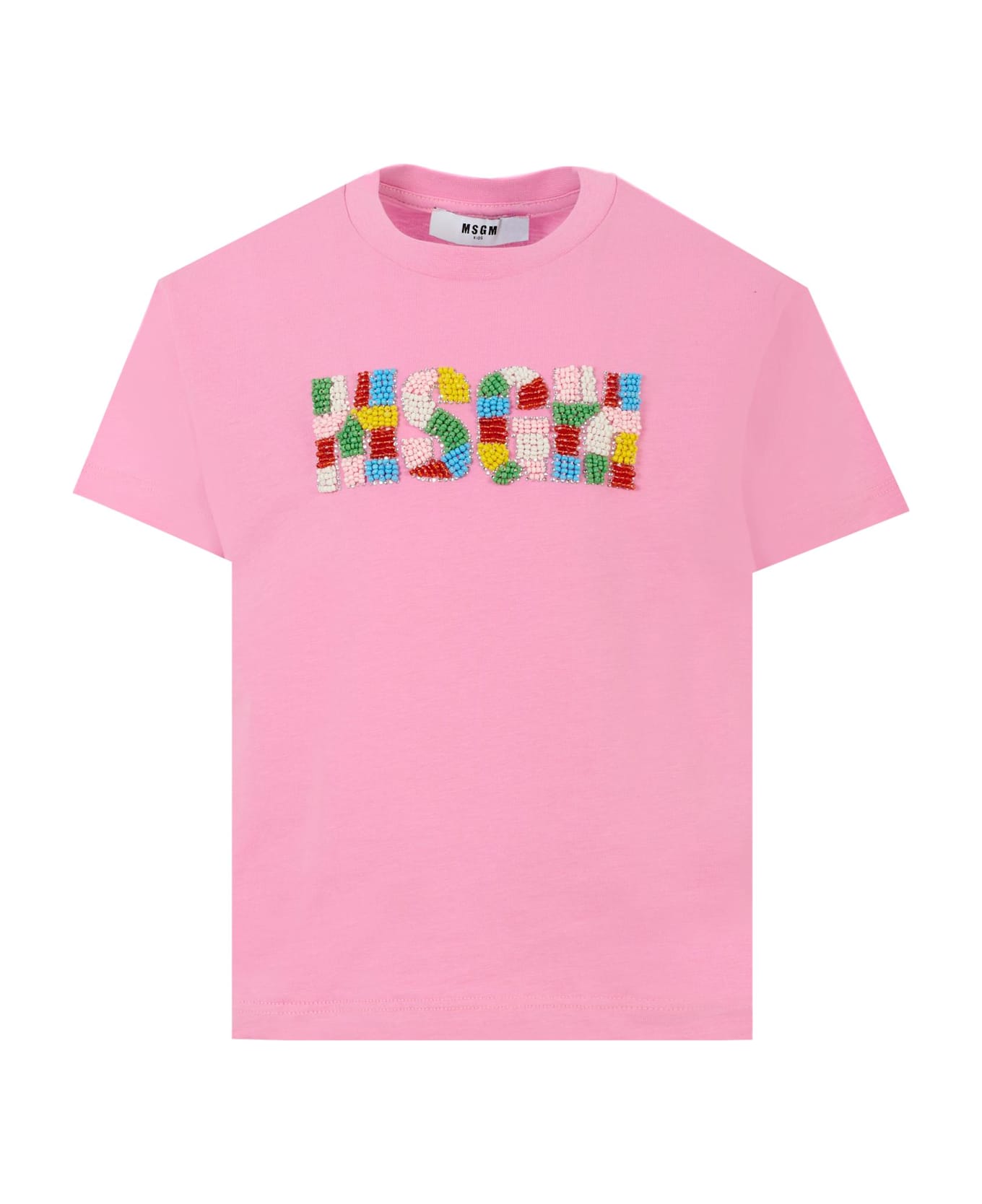 MSGM Pink T-shirt For Girl With Logo - Pink
