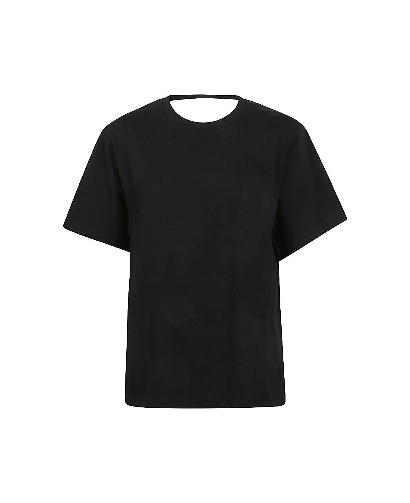 IRO Open Back Short-sleeved Top - Black Tシャツ