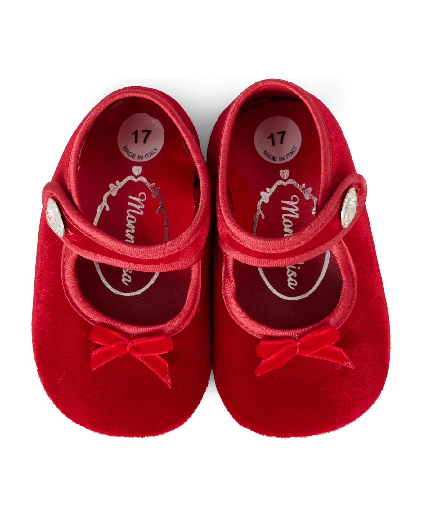 Monnalisa Red Ballet Shoes For Baby Girl With Bow - Red