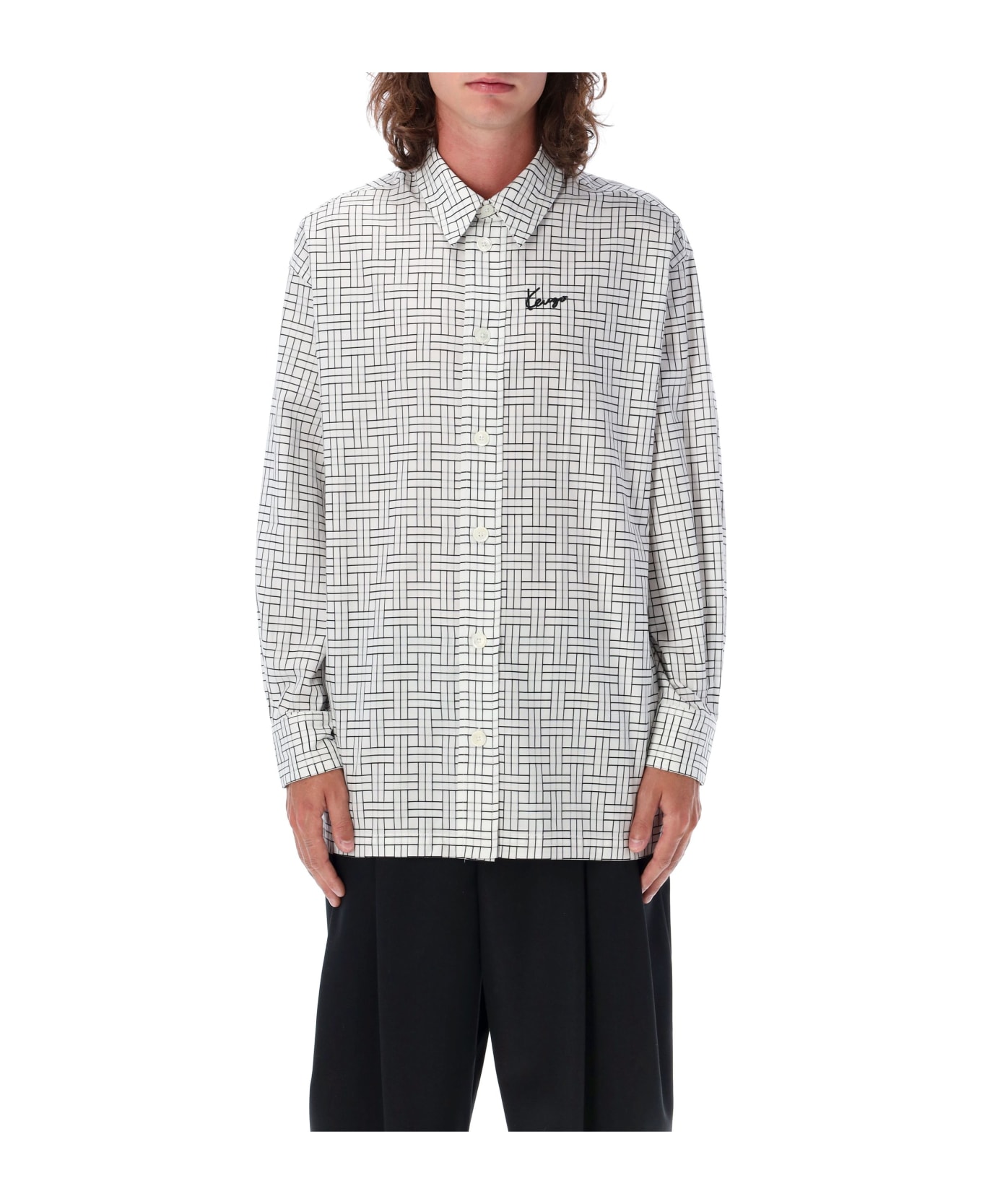 Kenzo Weave Oversize Shirt - WHITE