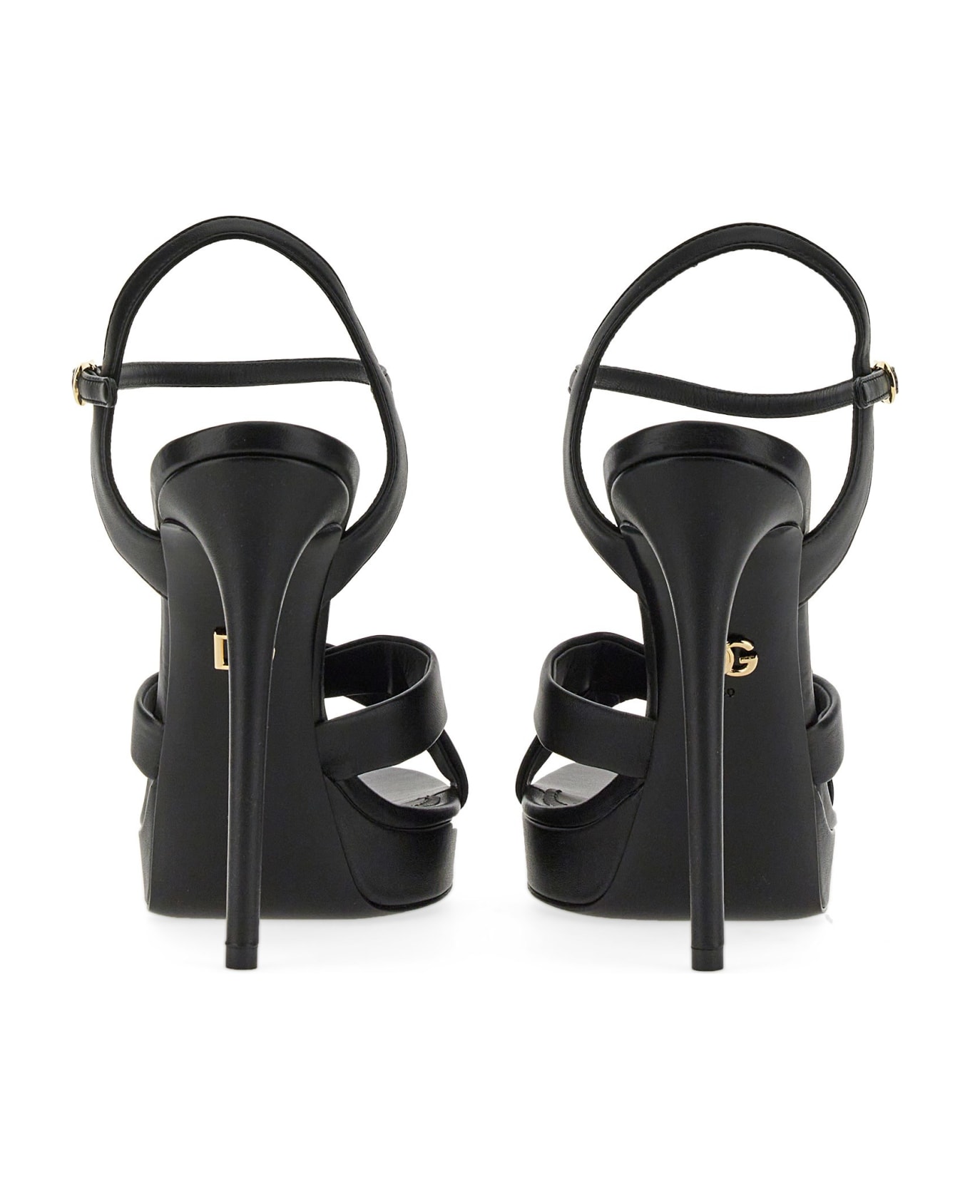 Dolce & Gabbana Logo Sandals - Black
