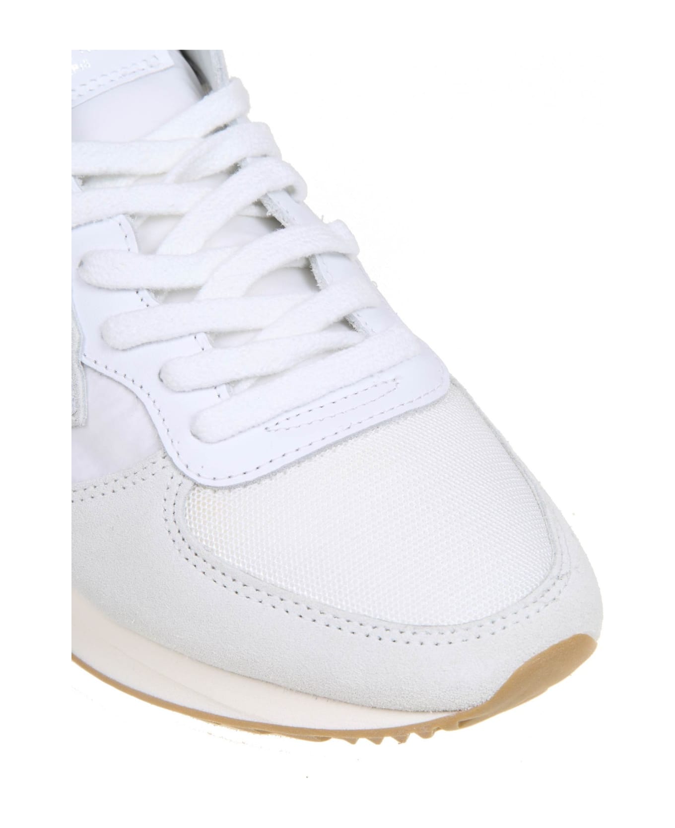 Philippe Model Trpx Sneakers In Suede And Nylon - WHITE