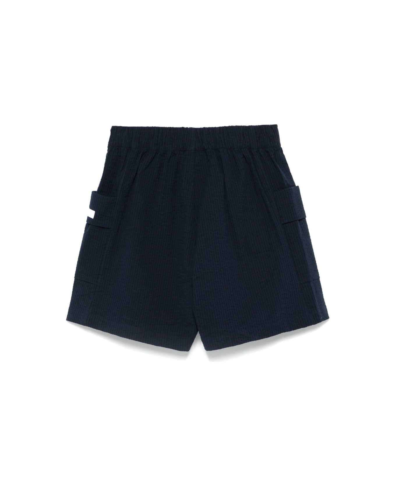 EA7 Striped Cotton Shorts - Blue
