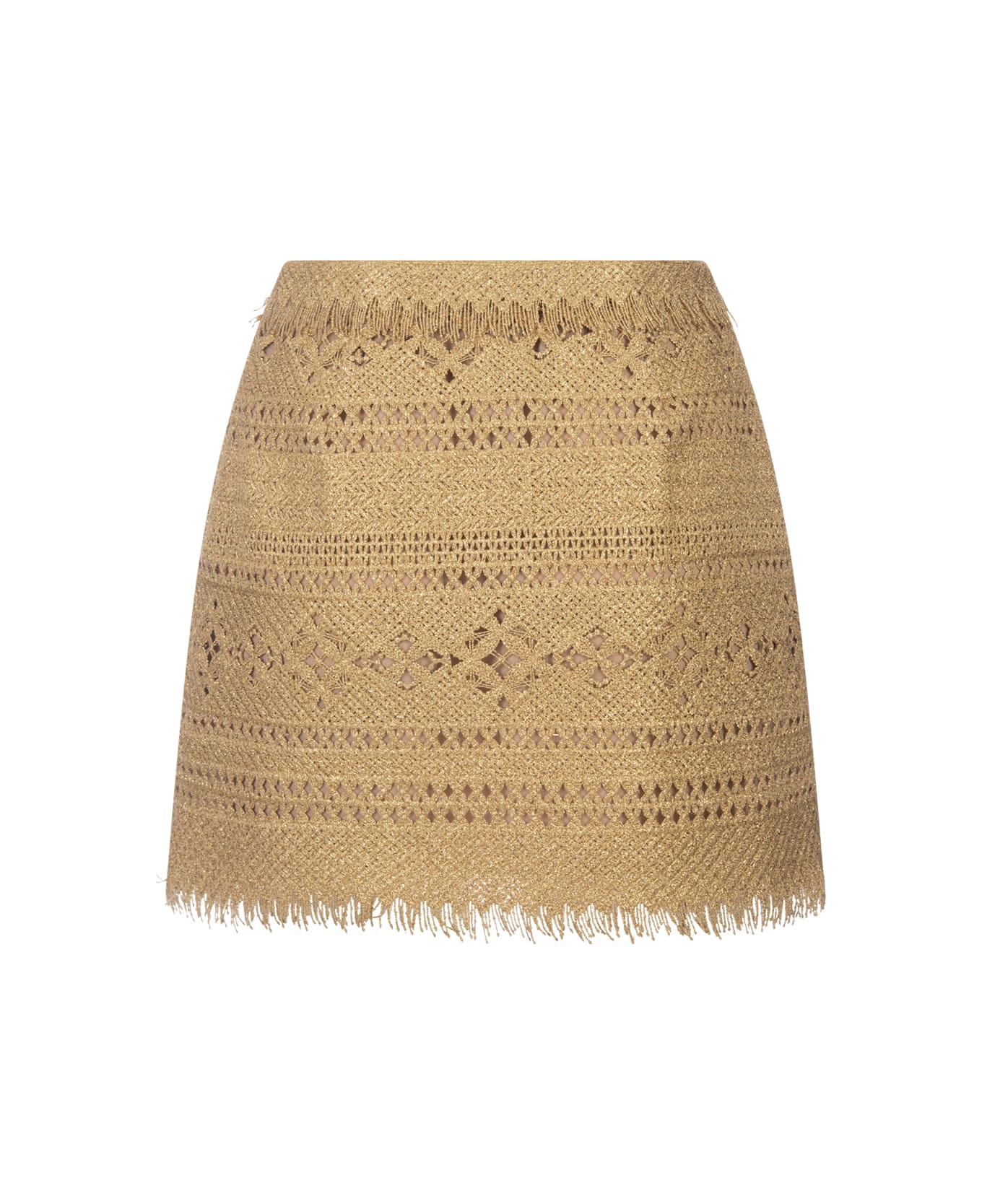 Ermanno Scervino Macramé Lace Mini Skirt - Brown スカート
