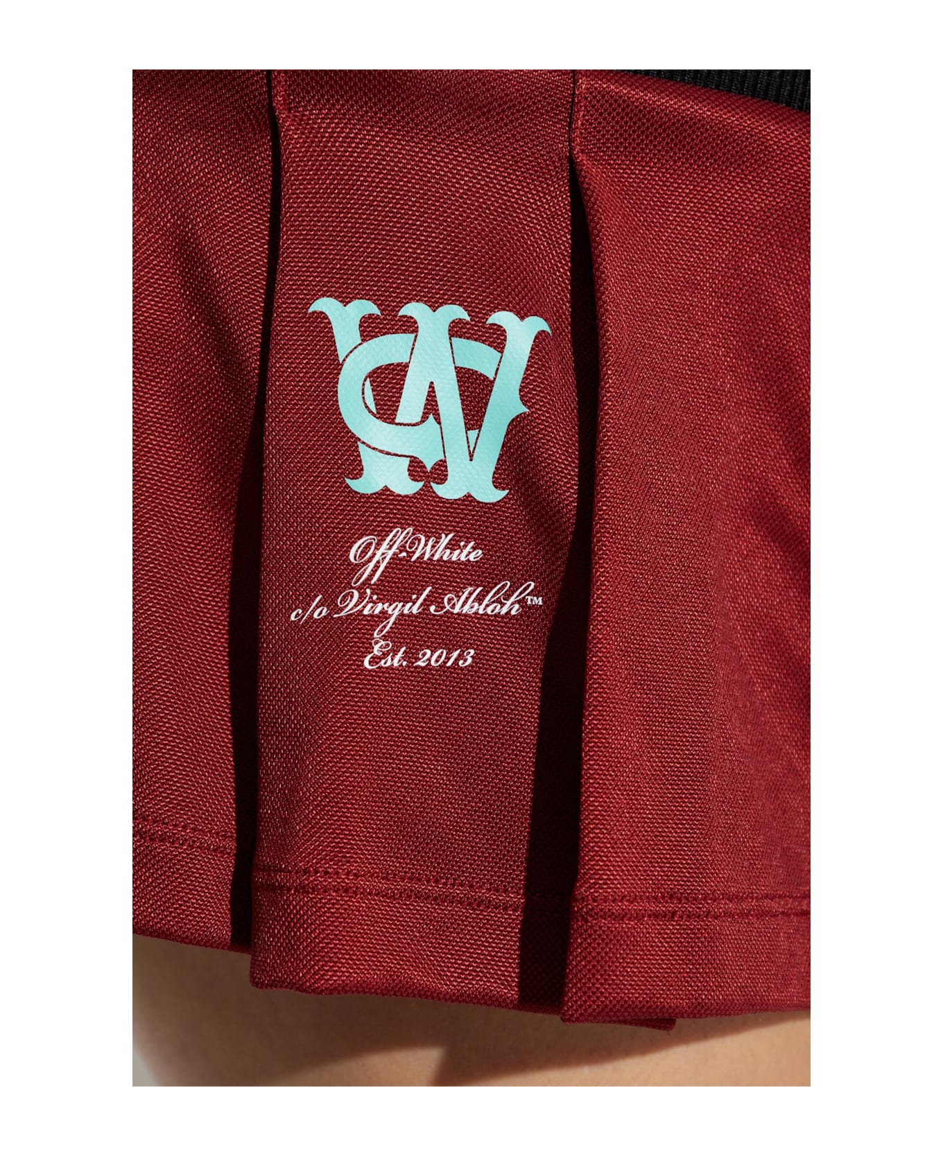 Off-White Short Skirt With Shorts - RED