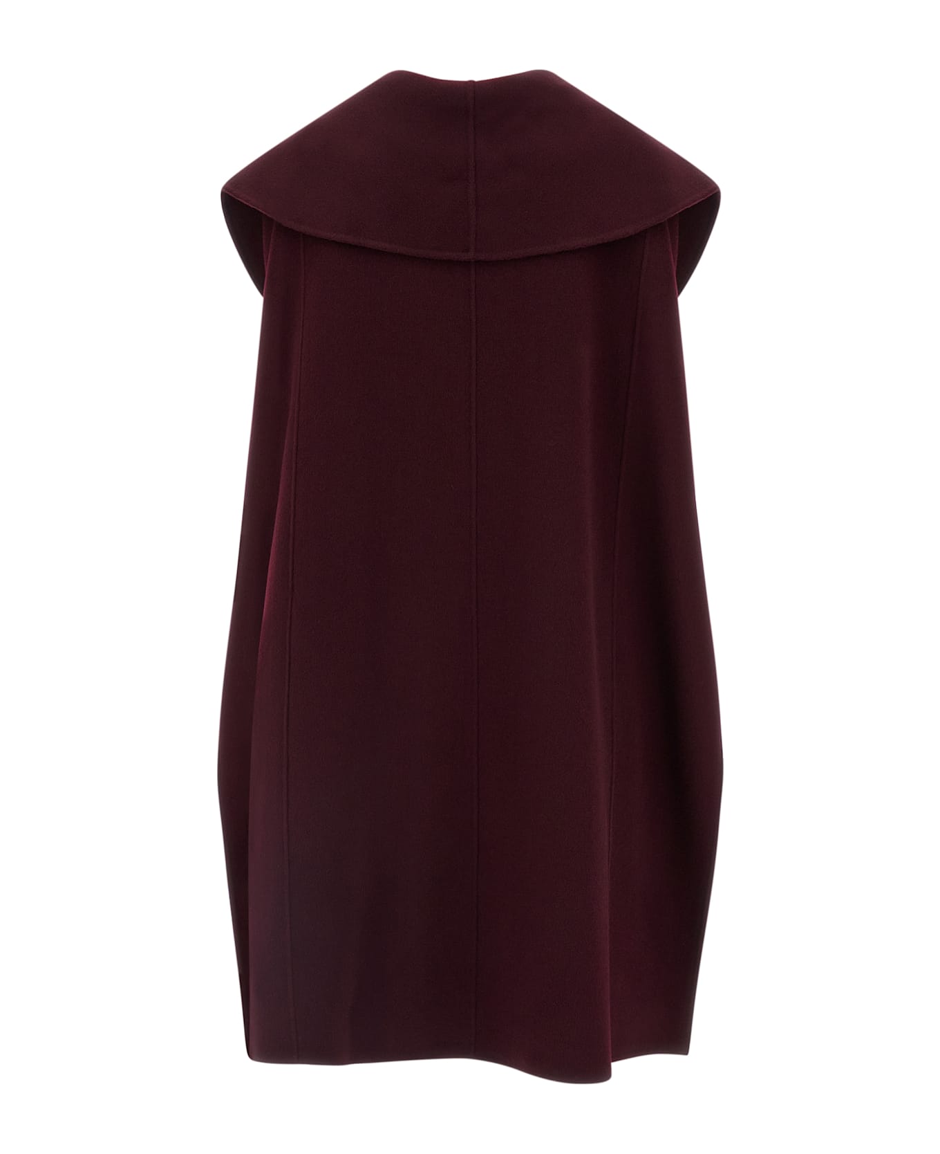 Elisabetta Franchi Double Wool Cape - Bordeaux