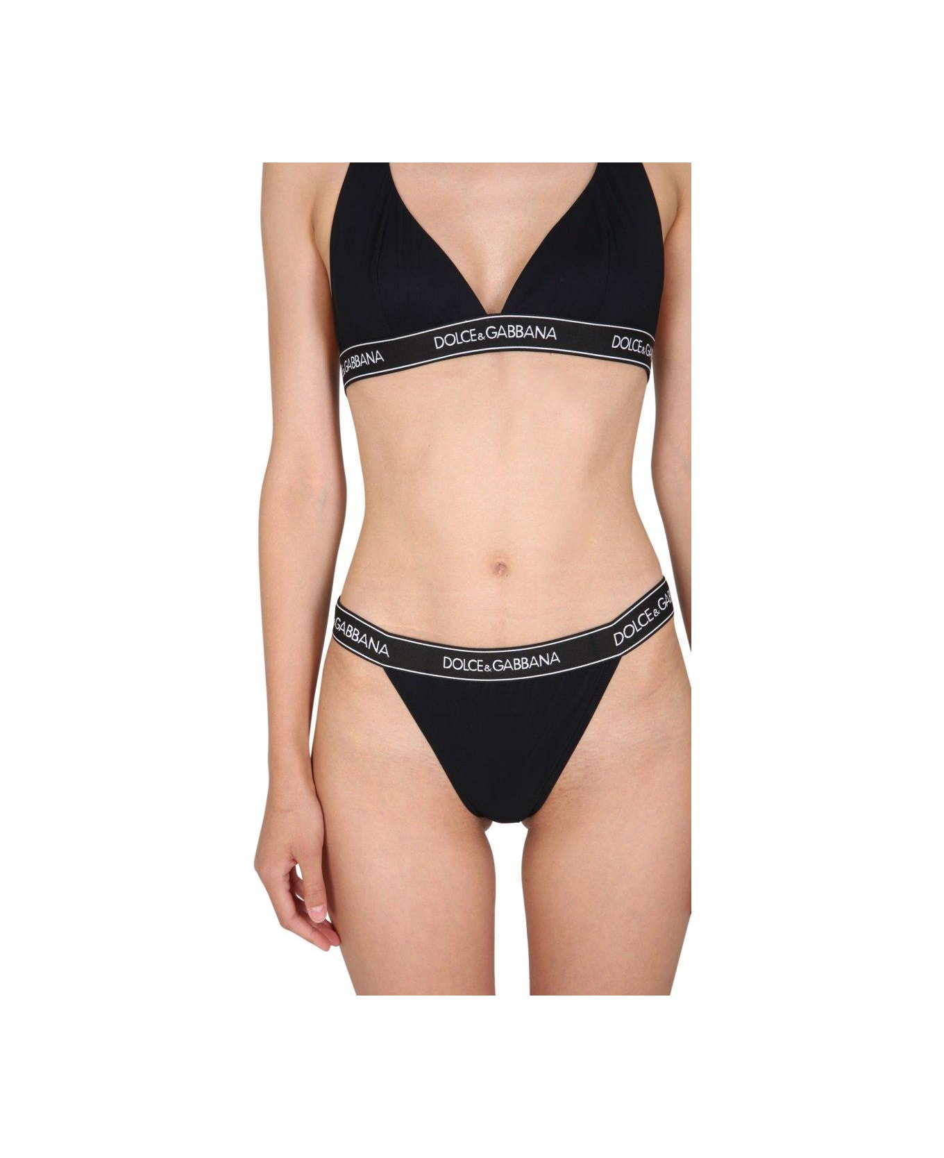 Dolce & Gabbana Logo Band Two-piece Bikini - Black