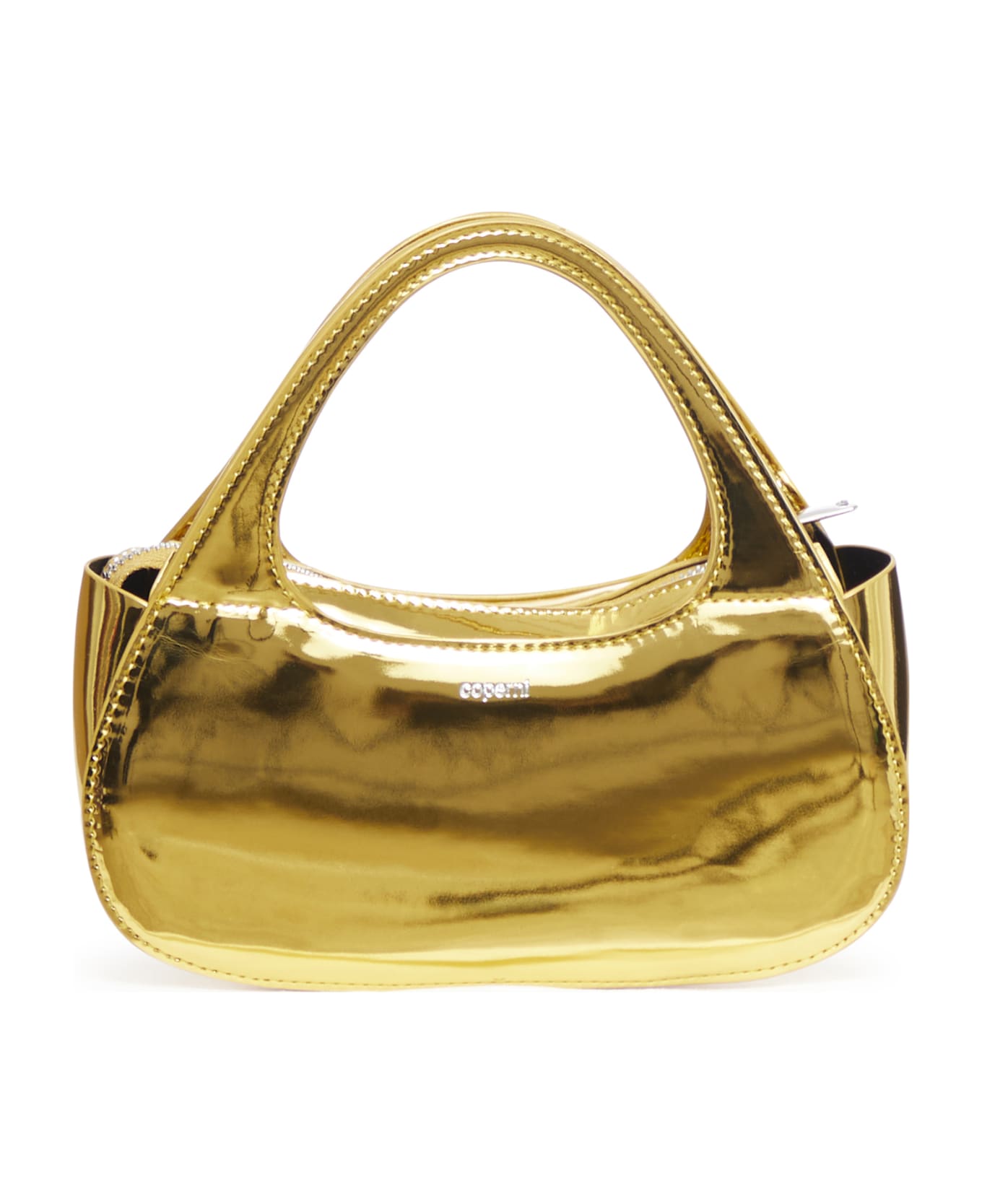 Coperni Metallic Micro Baguette Swipe Bag - Gld Gold