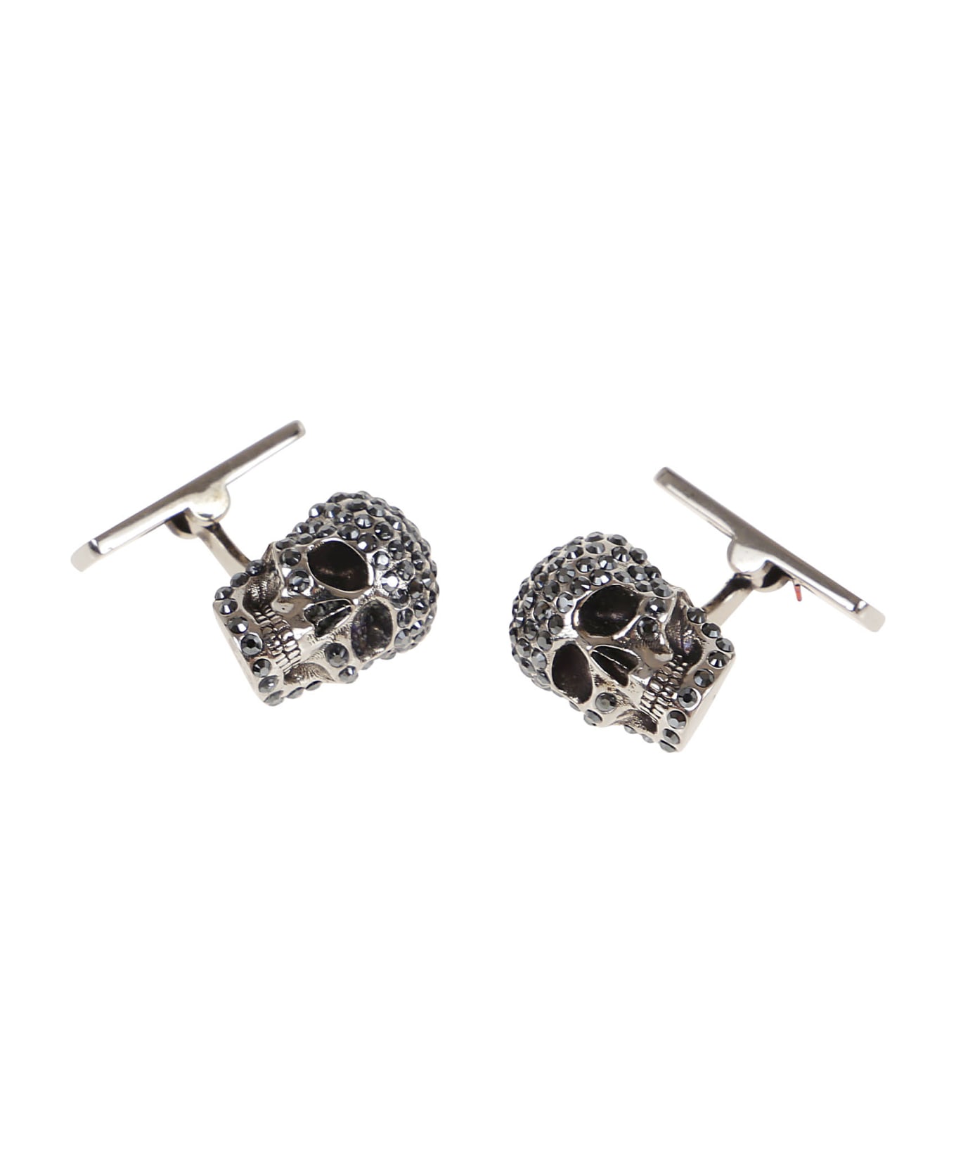 Alexander McQueen Pave Skull Cufflinks - A Silver Jet Hem