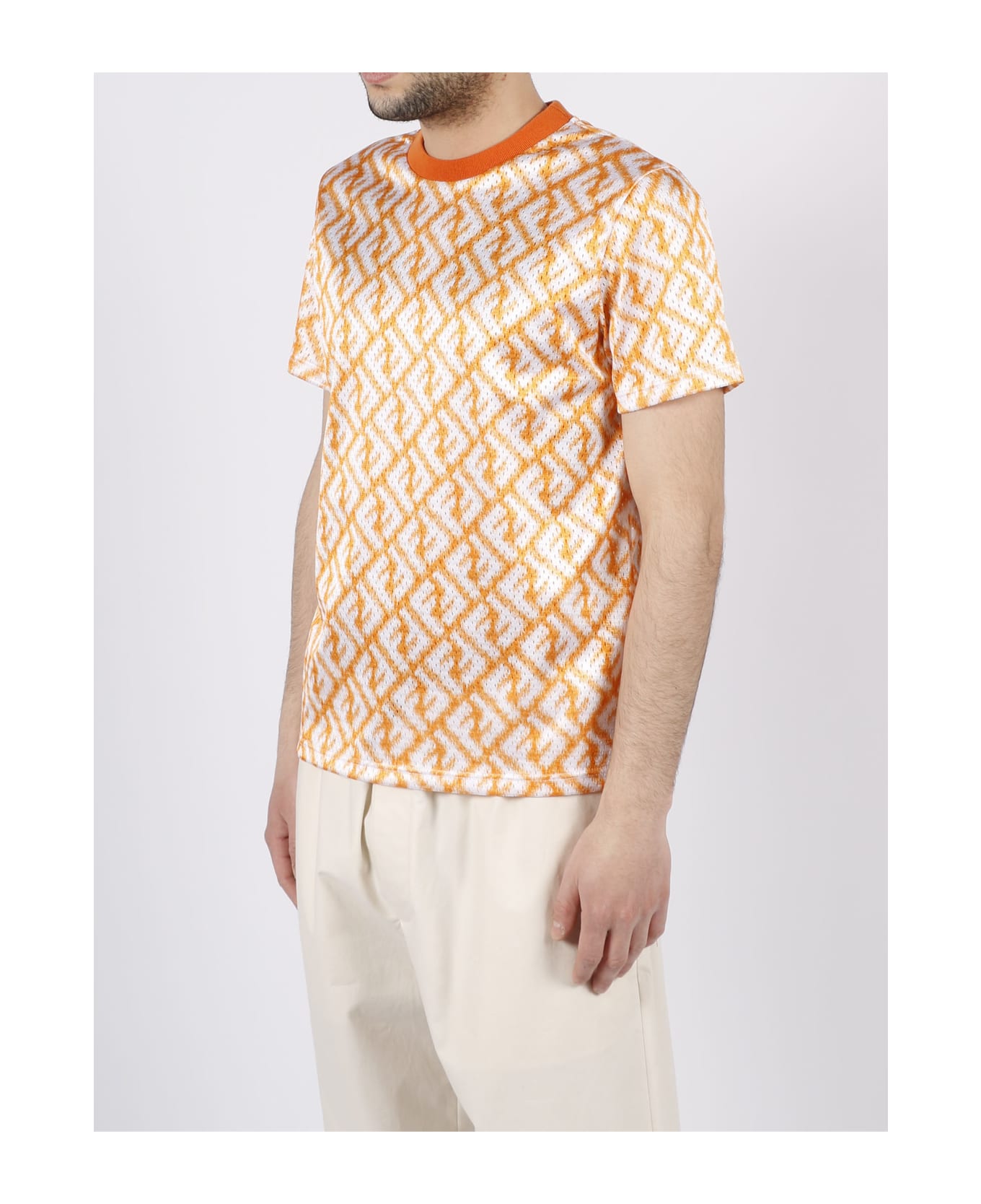 Fendi Mesh Ff T-shirt - Yellow & Orange