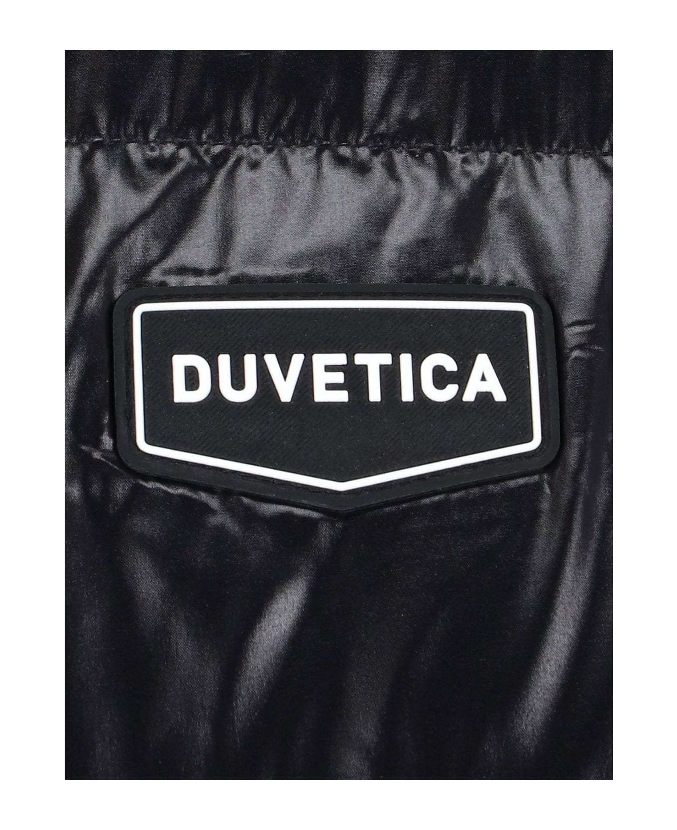 Duvetica Tivo Logo Patch Zip-up Down Jacket - Black